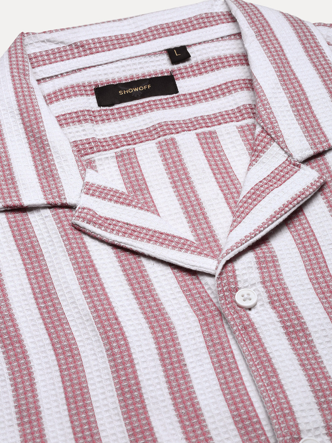 Men Striped Pink Co Ords Set