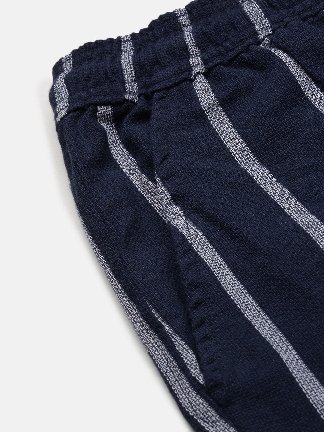 Men Striped Navy Blue Co Ords Set