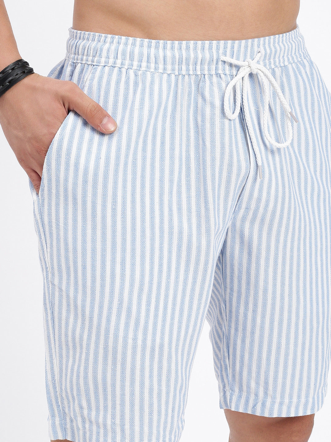 Men Striped Blue Co Ords Set