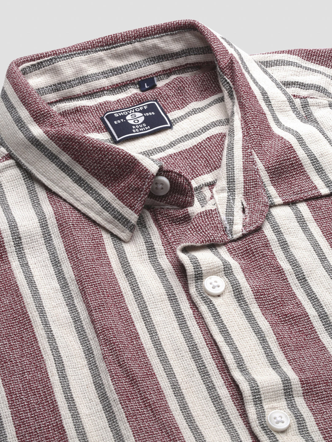 Men Striped Purple Slim Fit Shirt