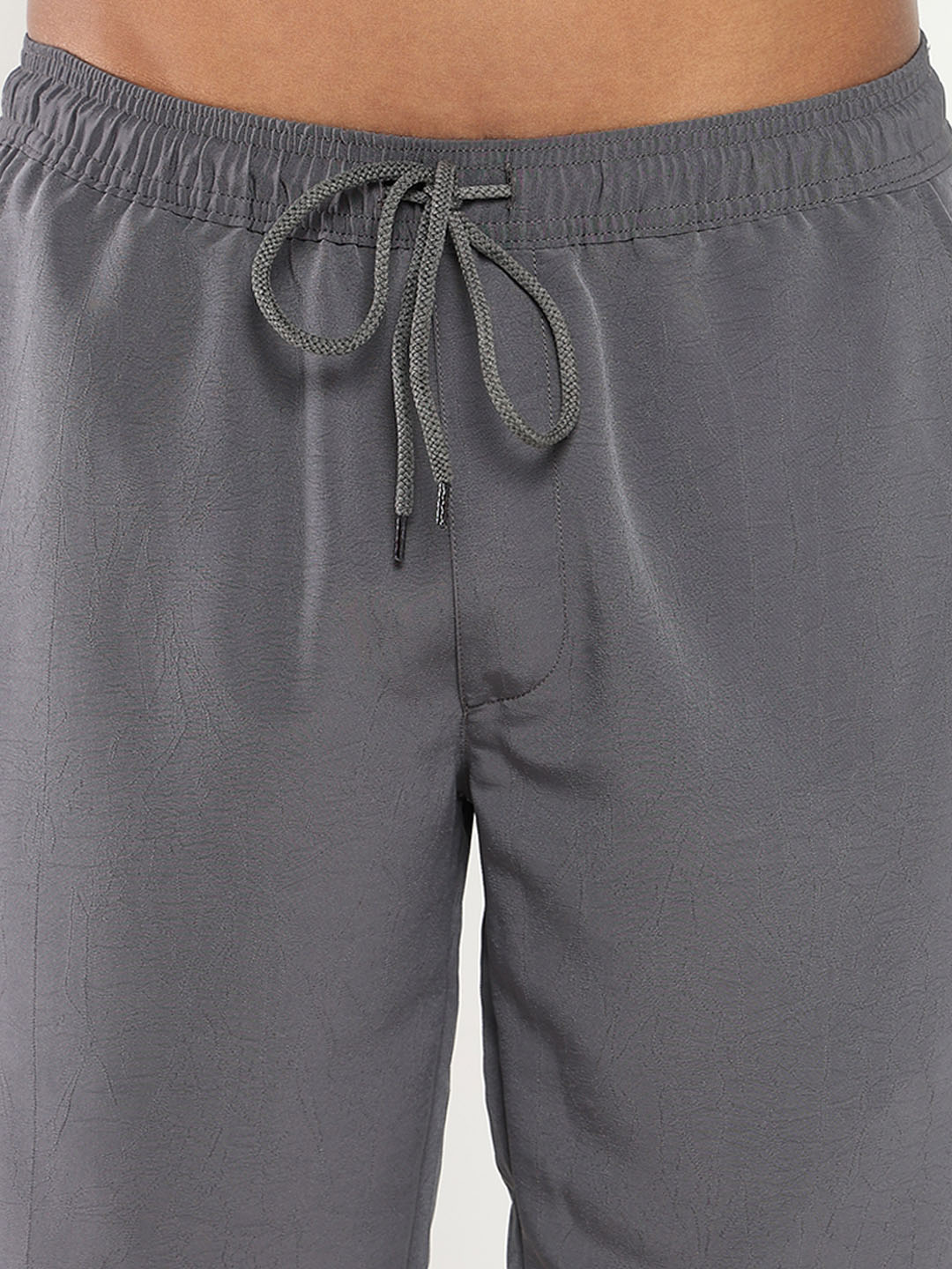 Men Grey Solid Co Ords Set