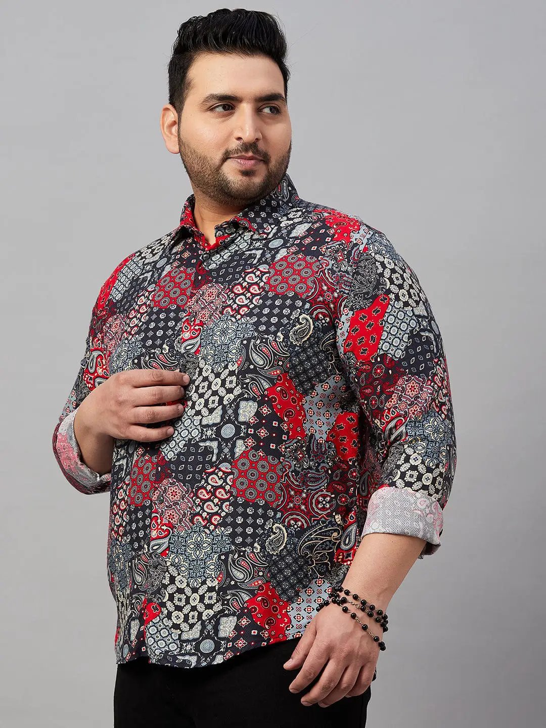 Men's Spread Collar Printed Multi Shirt