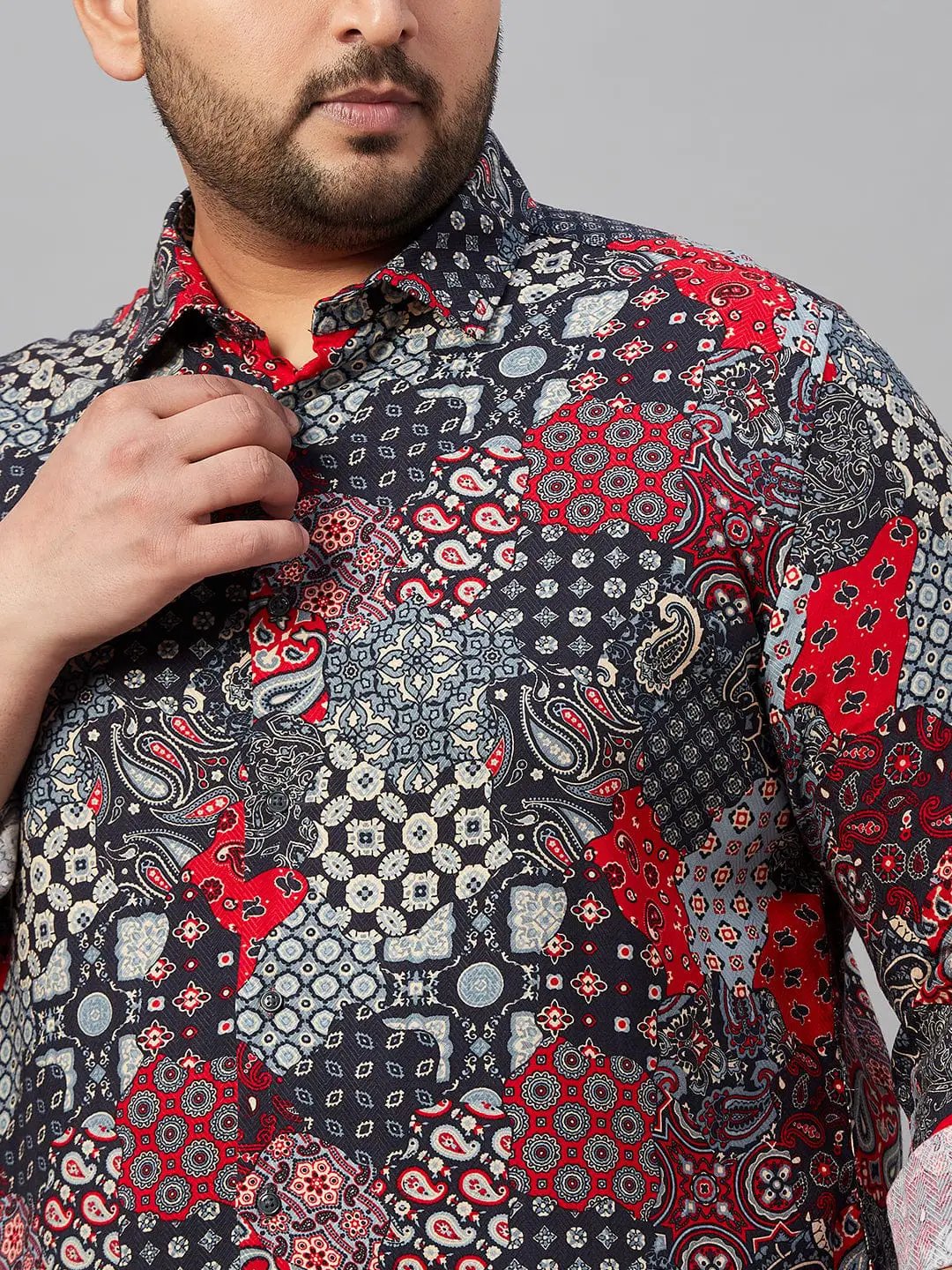 Men's Spread Collar Printed Multi Shirt