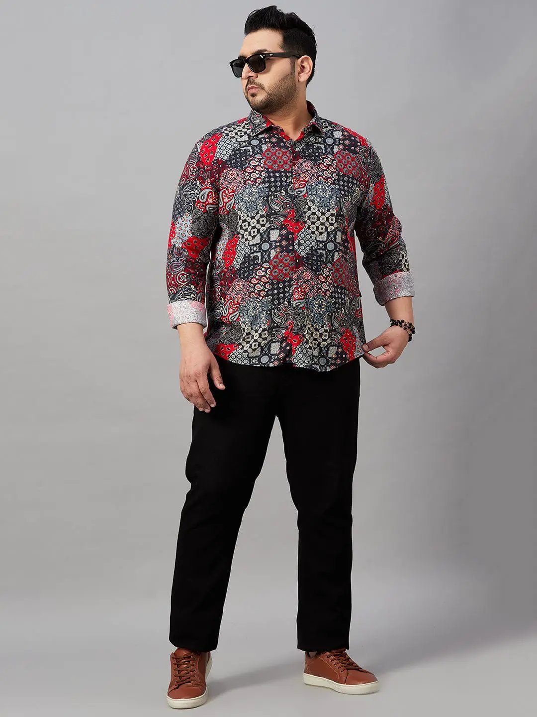 Men's Spread Collar Printed Multi Shirt
