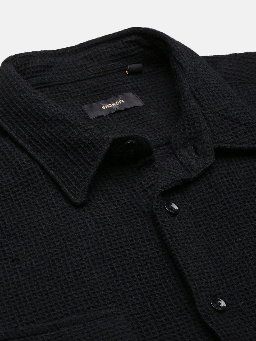 Men Black Solid Slim Fit Shirt