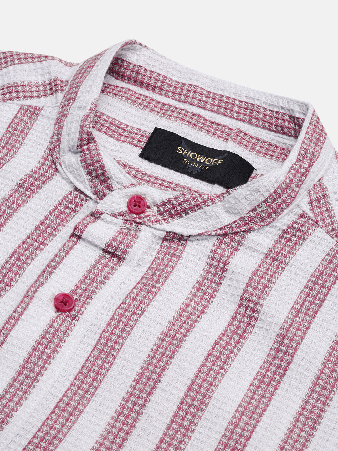 Men Pink Striped Slim Fit Shirt