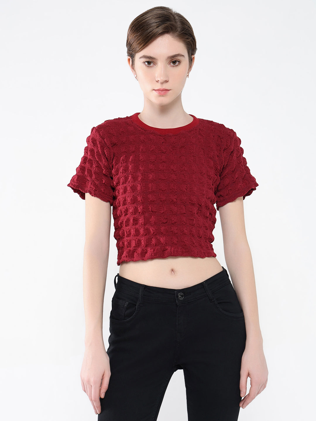 Women Solid Red Top