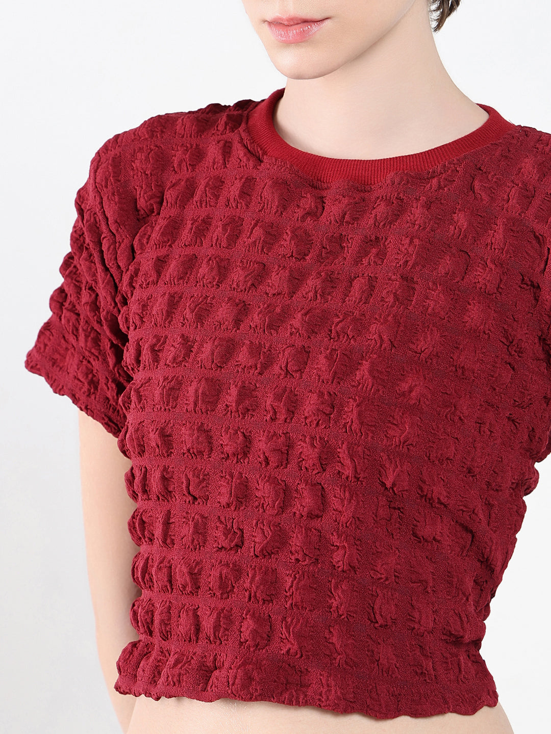 Women Solid Red Top