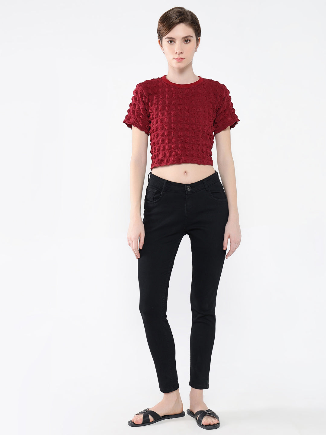 Women Solid Red Top