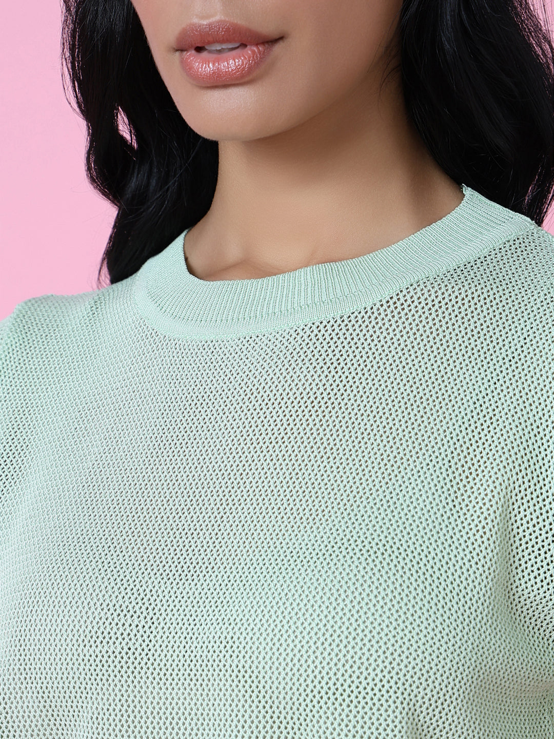 Women's Green Puff Sleeve Top