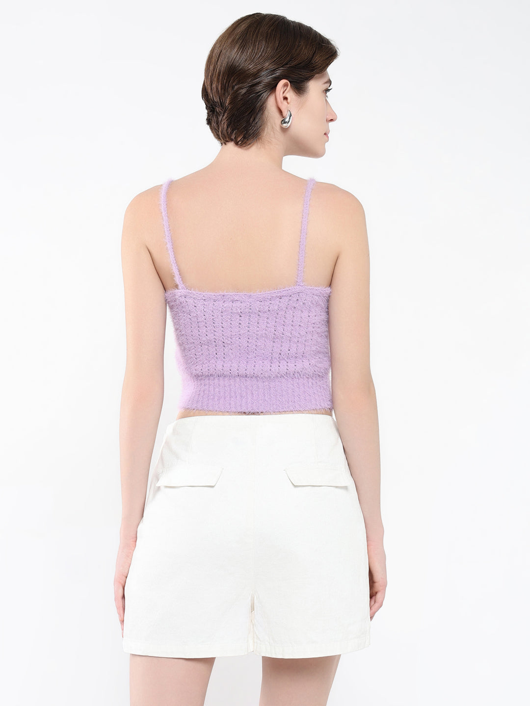 Women Solid Purple Top