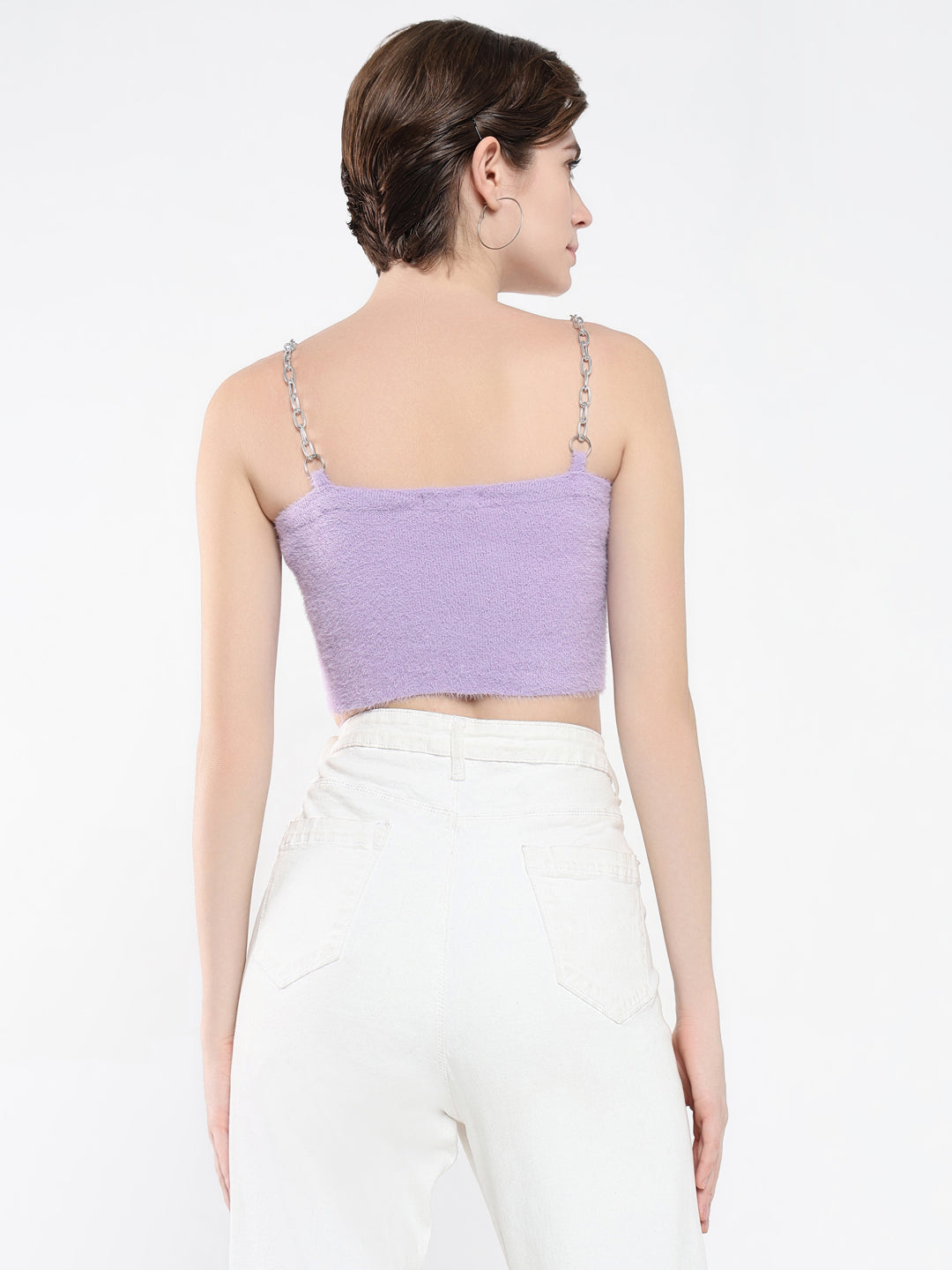 Women Solid Purple Top