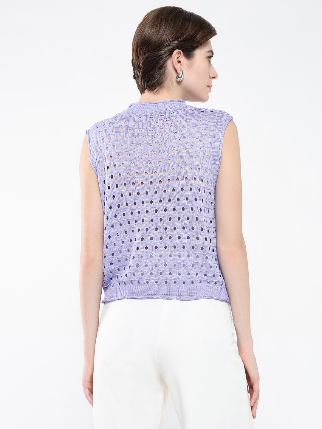 Women Solid Purple Top