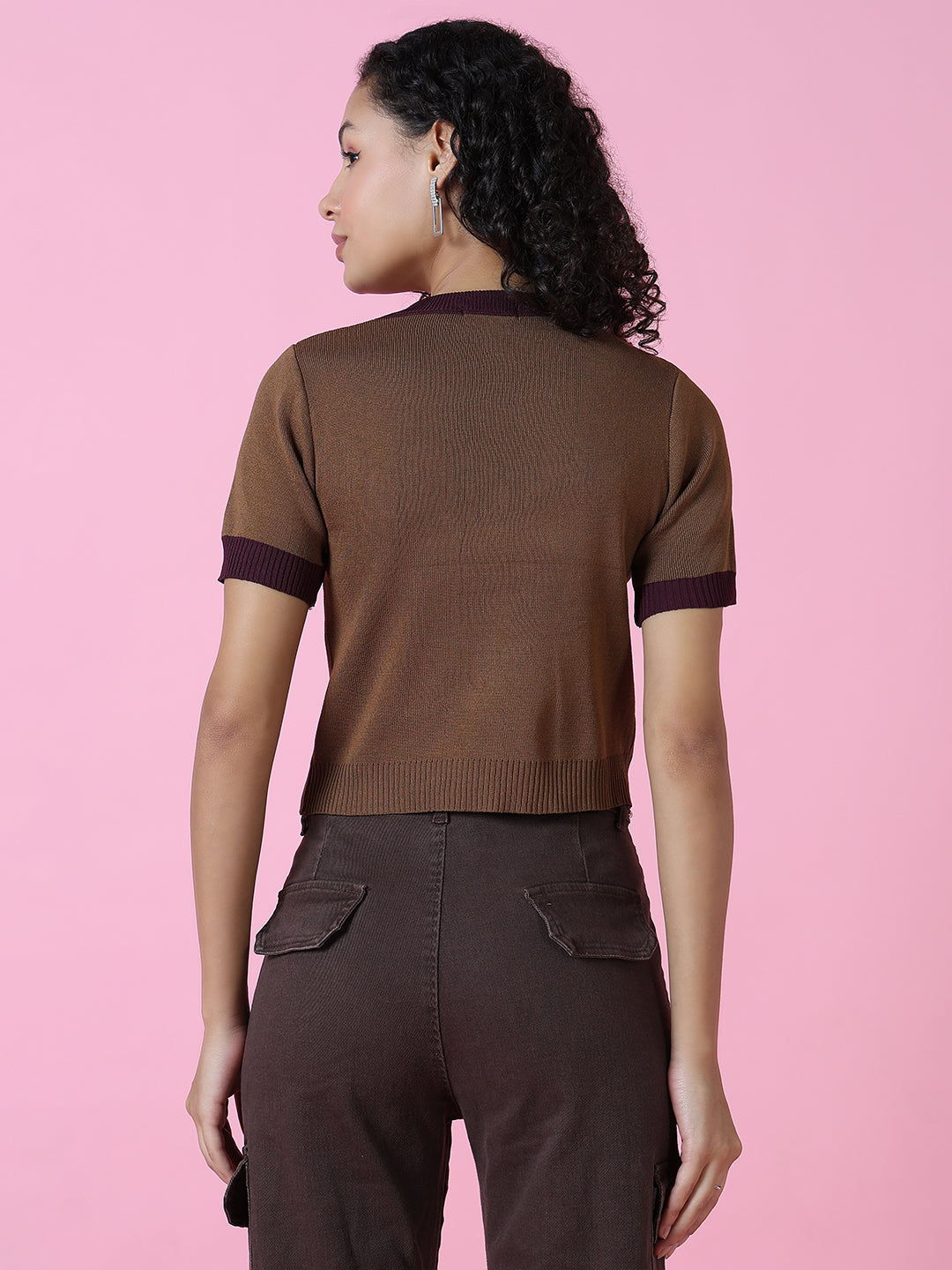 Women Brown Solid Top