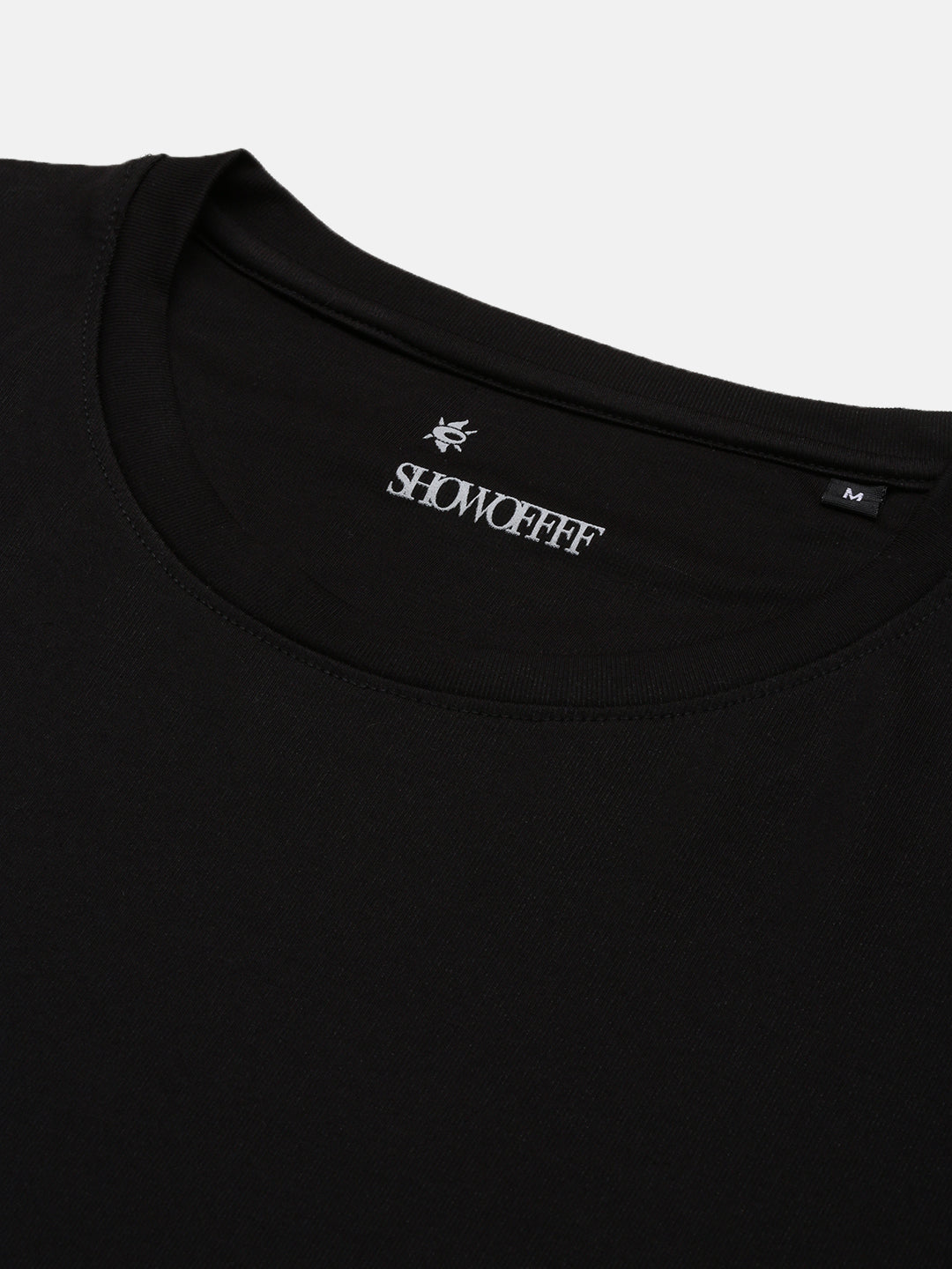 Men Black Solid T Shirt