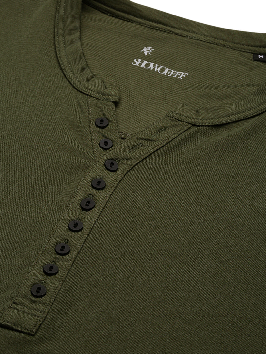 Men Green Solid T Shirt