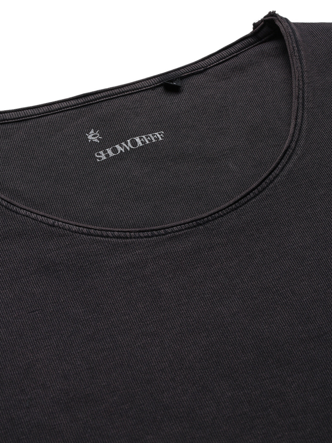 Men's Brown Solid Round Neck T-Shirt