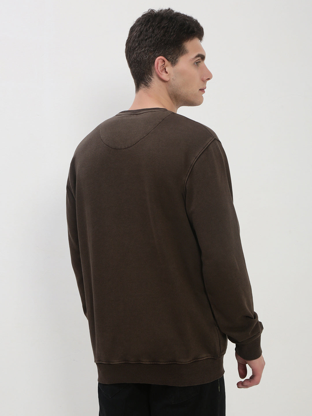 Men's Brown Solid Sweatshirt
