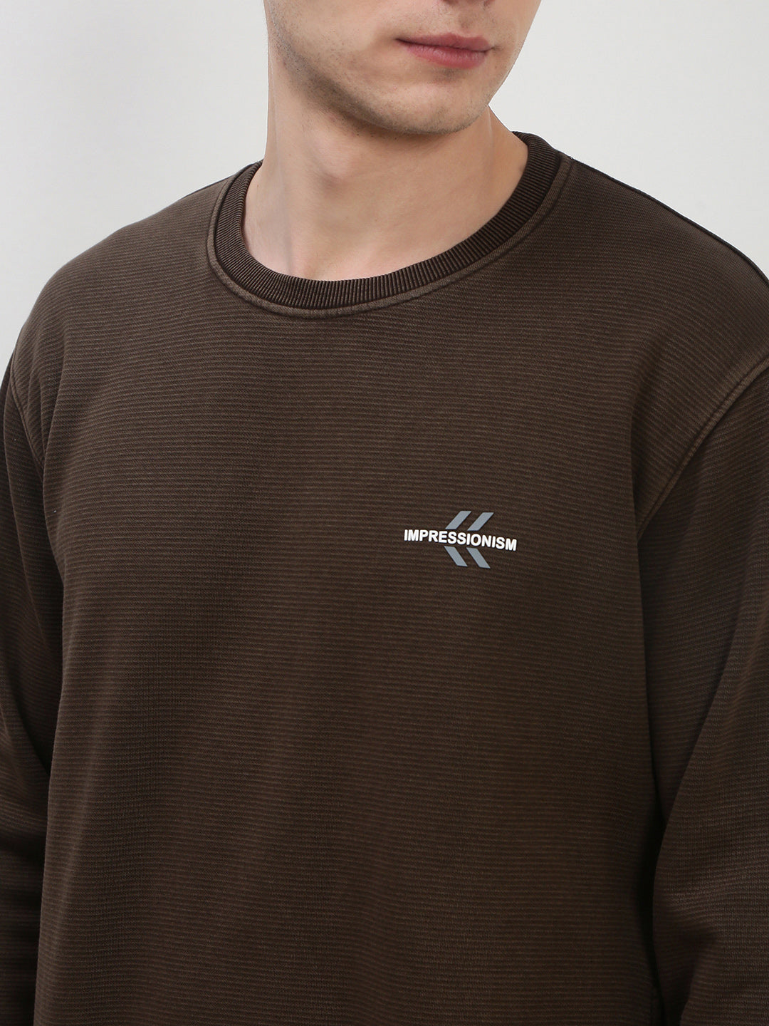 Men's Brown Solid Sweatshirt