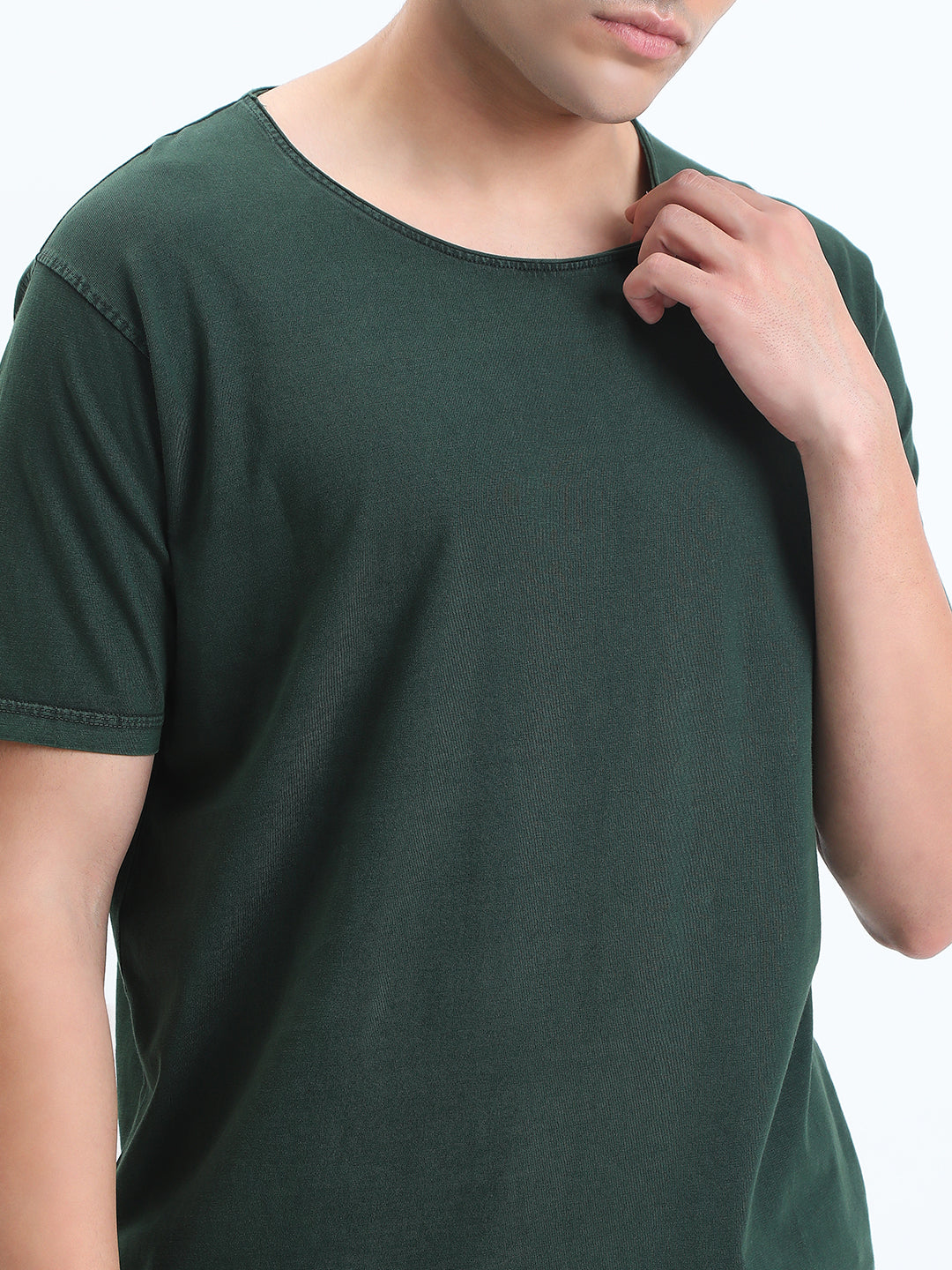 Men's Green Round Neck Regular Fit T-Shirt
