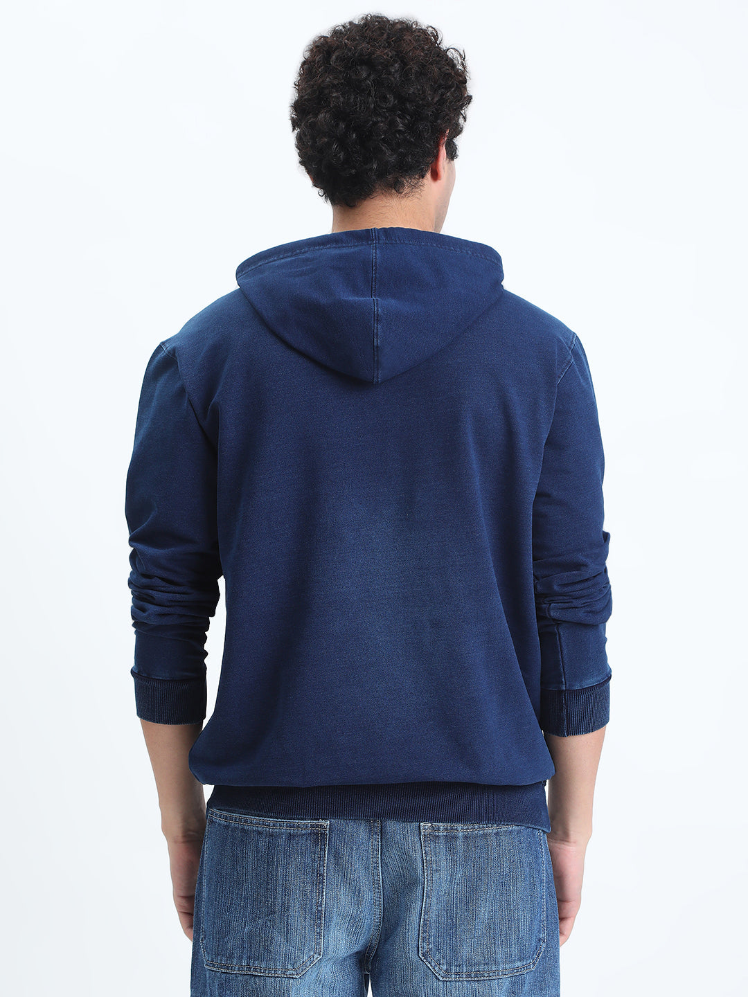 Men's Typography Navy Blue Long Sleeve Hoodie