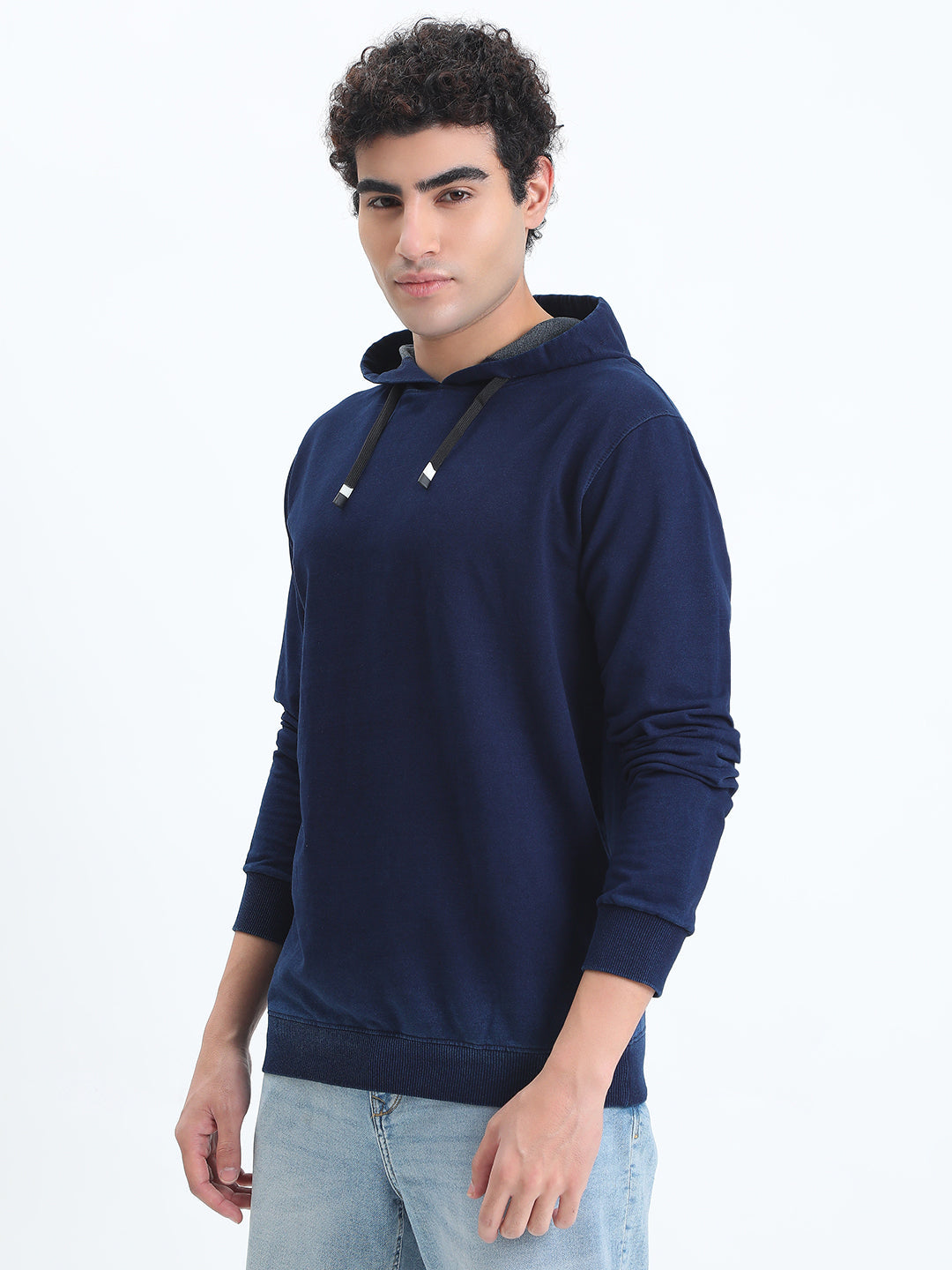 Men's Navy Blue Long Sleeve Hoodie