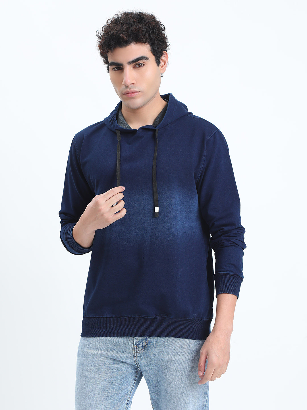 Men's Navy Blue Long Sleeve Hoodie