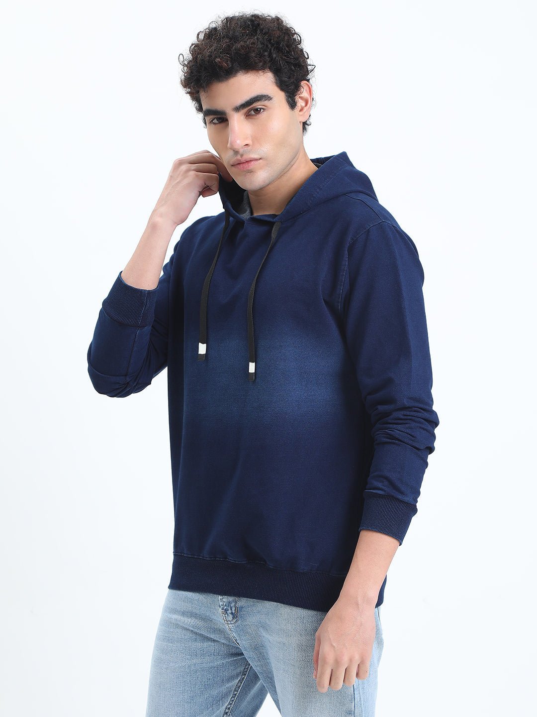 Men's Navy Blue Long Sleeve Hoodie