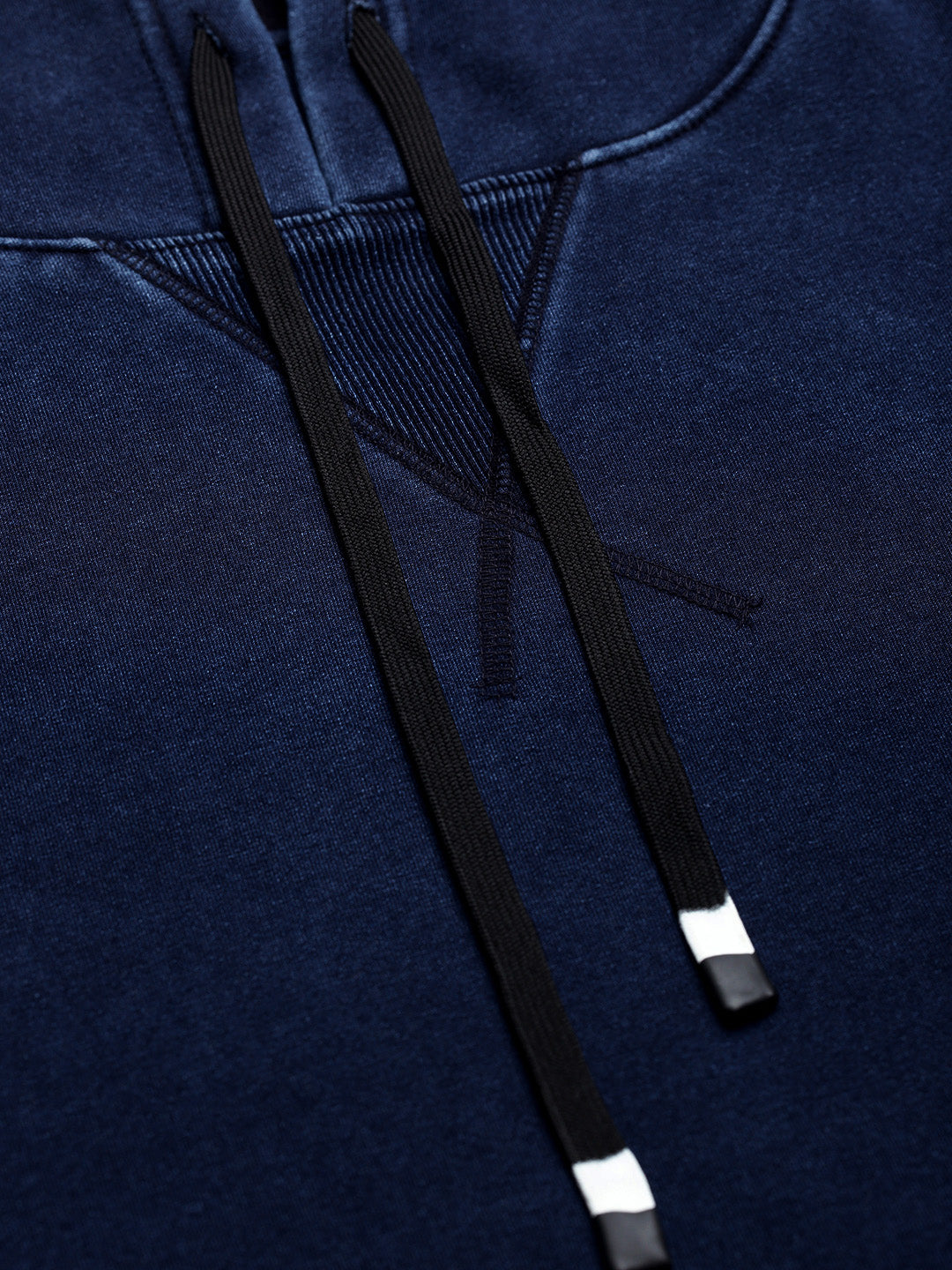 Men's Navy Blue Solid Hooded Sweatshirt