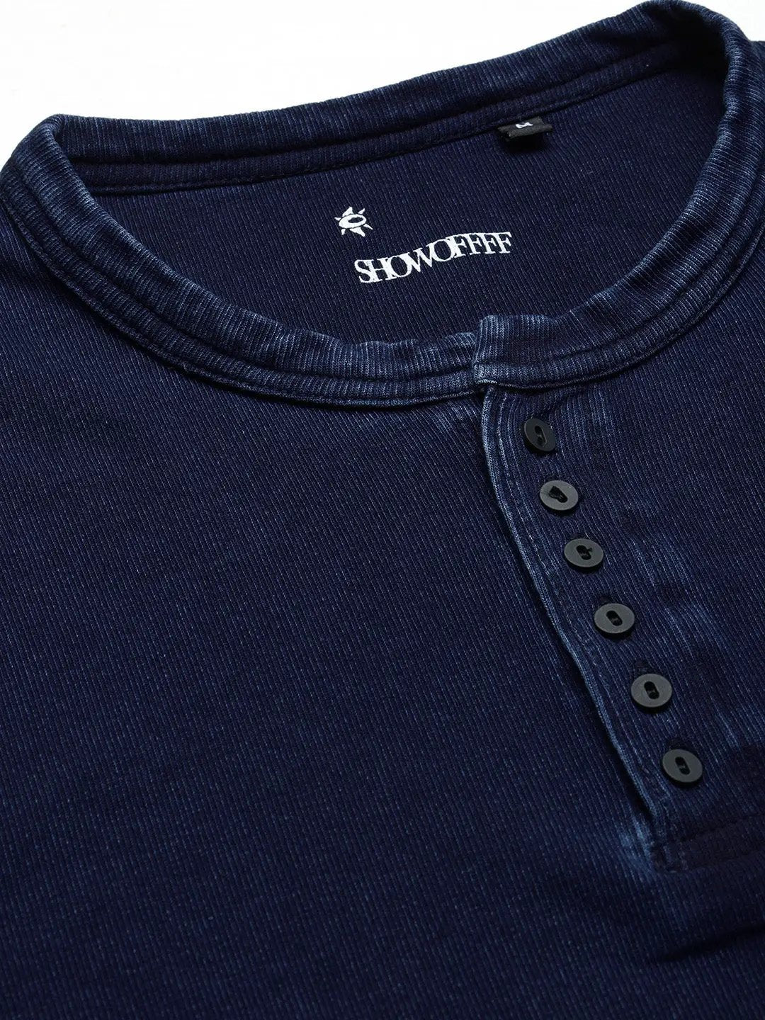 Shop Men's Navy Blue Henley Collar T-Shirt | Showoffff