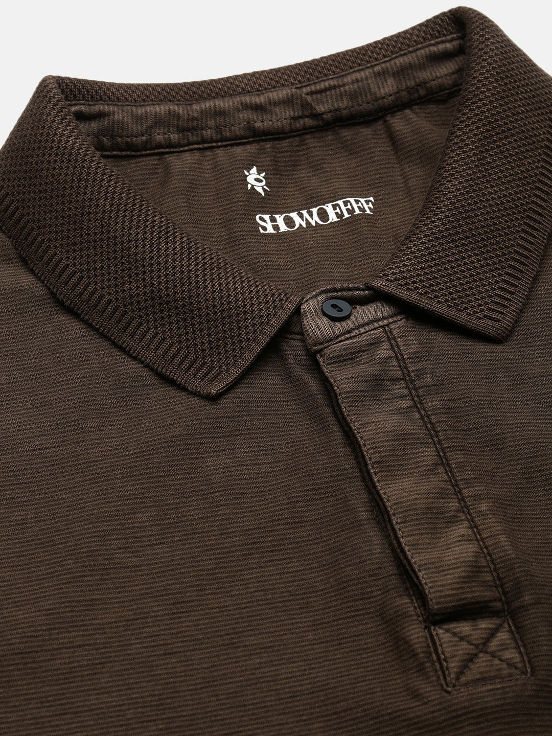 Men's Olive Solid Polo Collar T-Shirt