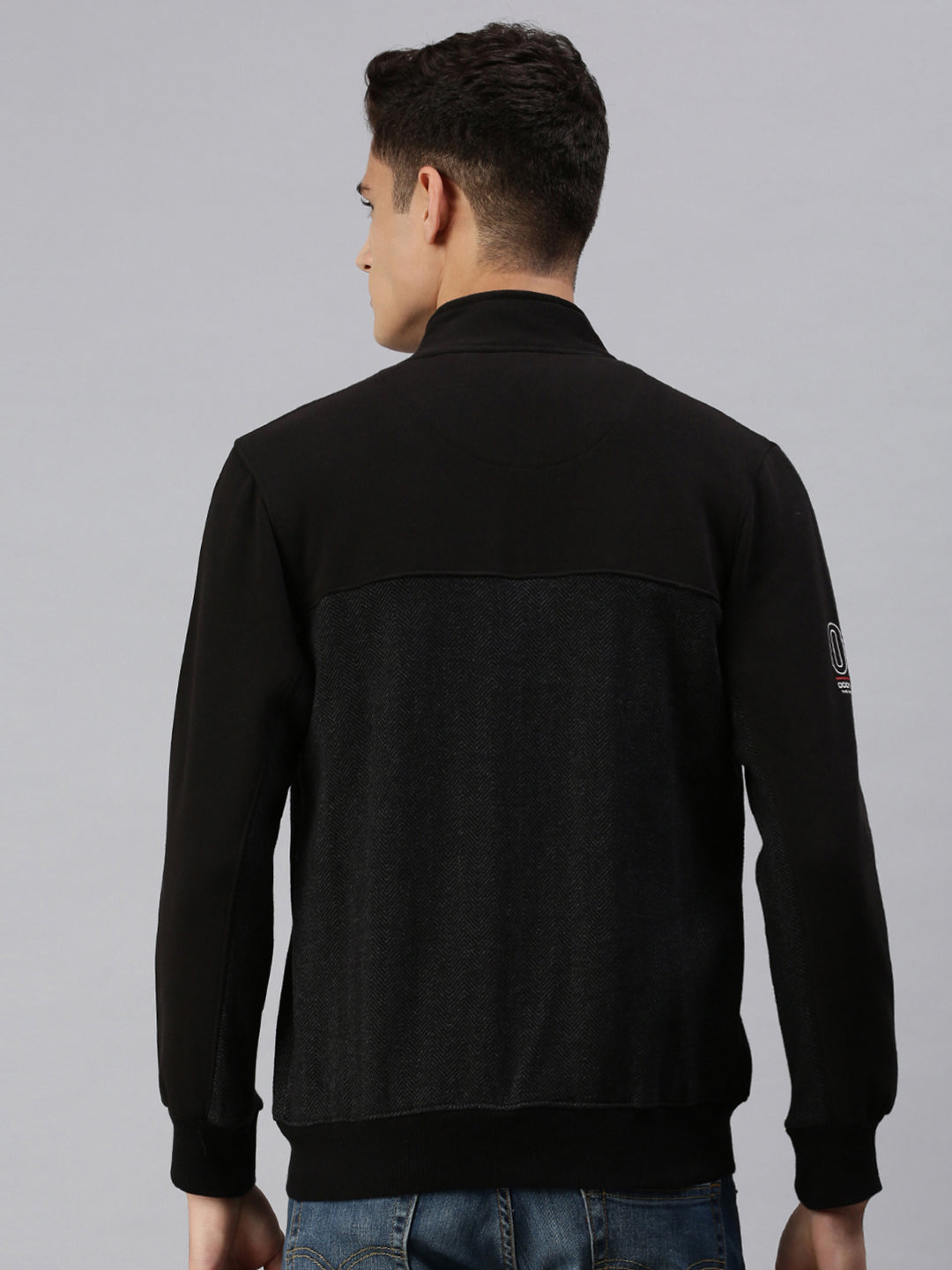 Men Solid Black Sweatshirt