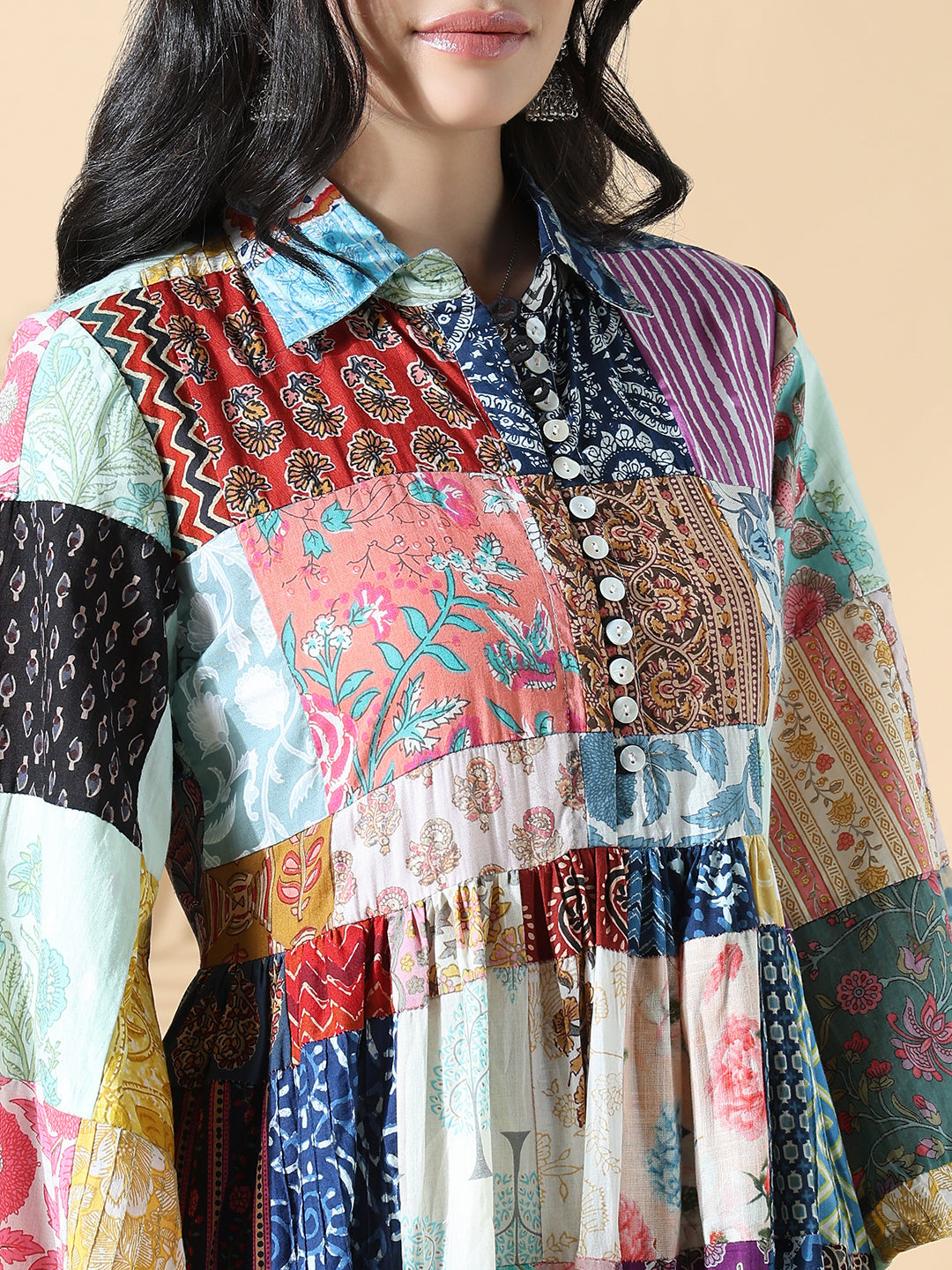 Women Multi Printed Cotton Anarkali Kurta