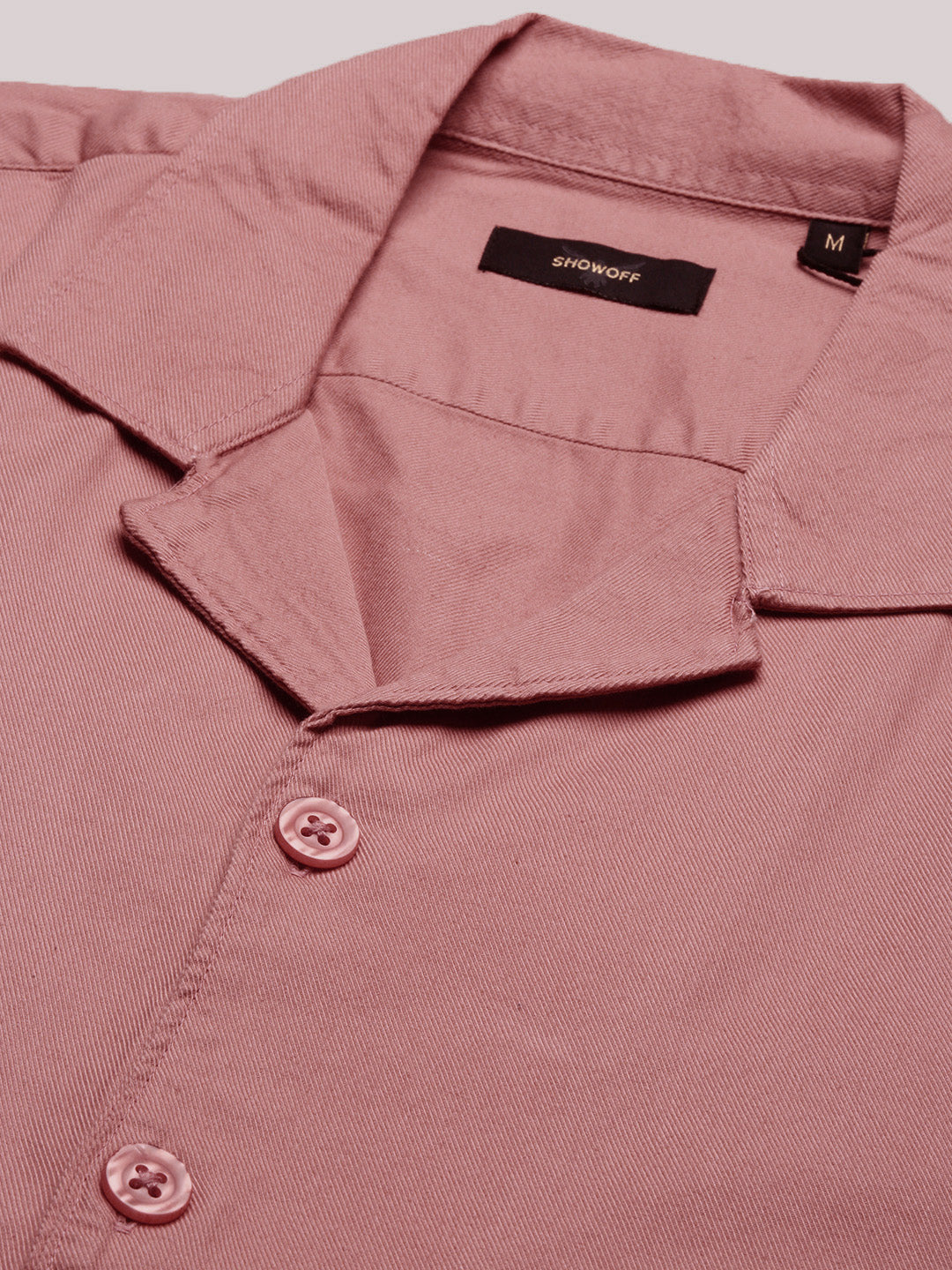 Men Pink Solid Cuban Collar Shirt