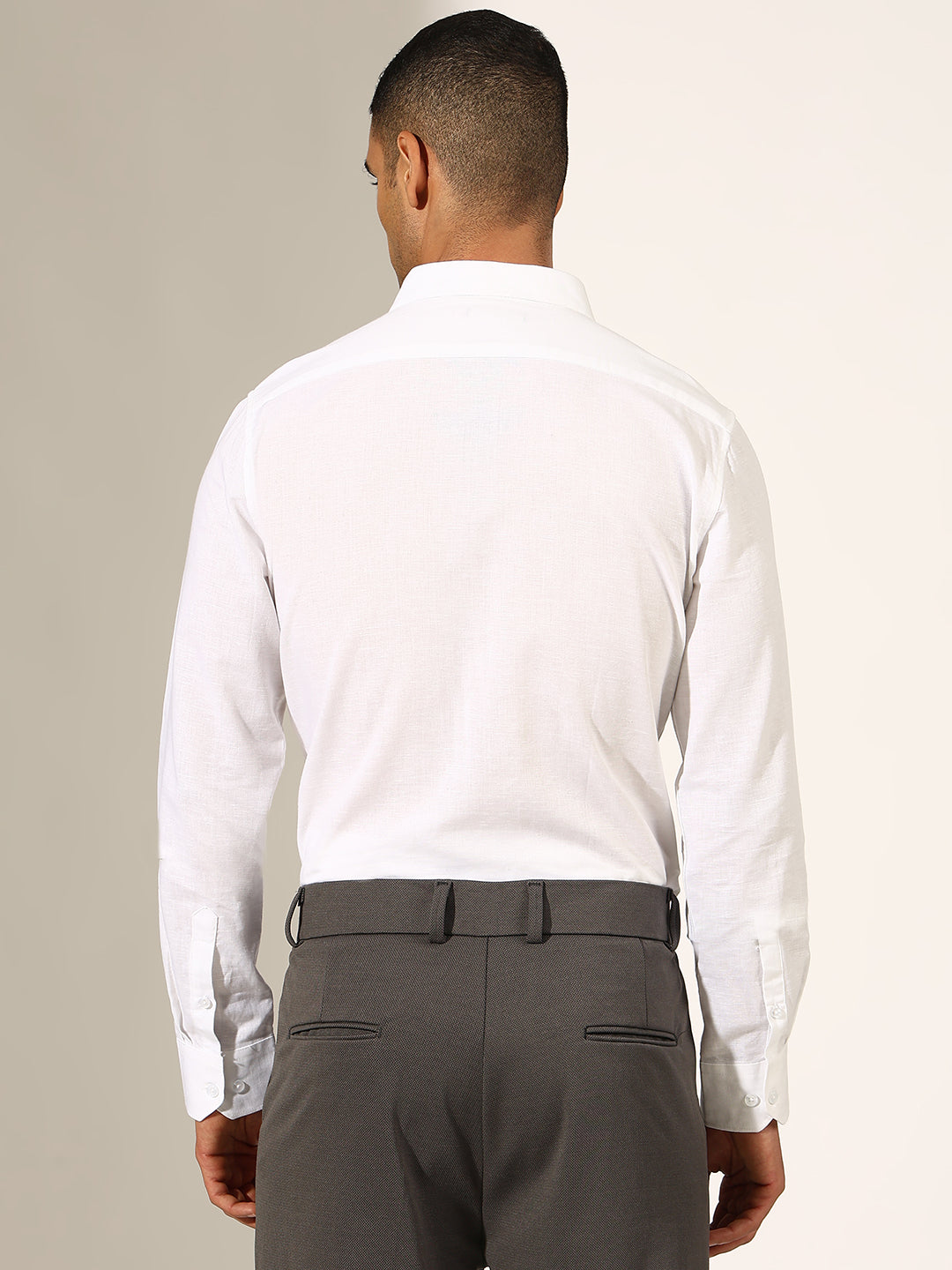 Men's White Regular Fit Formal Shirt