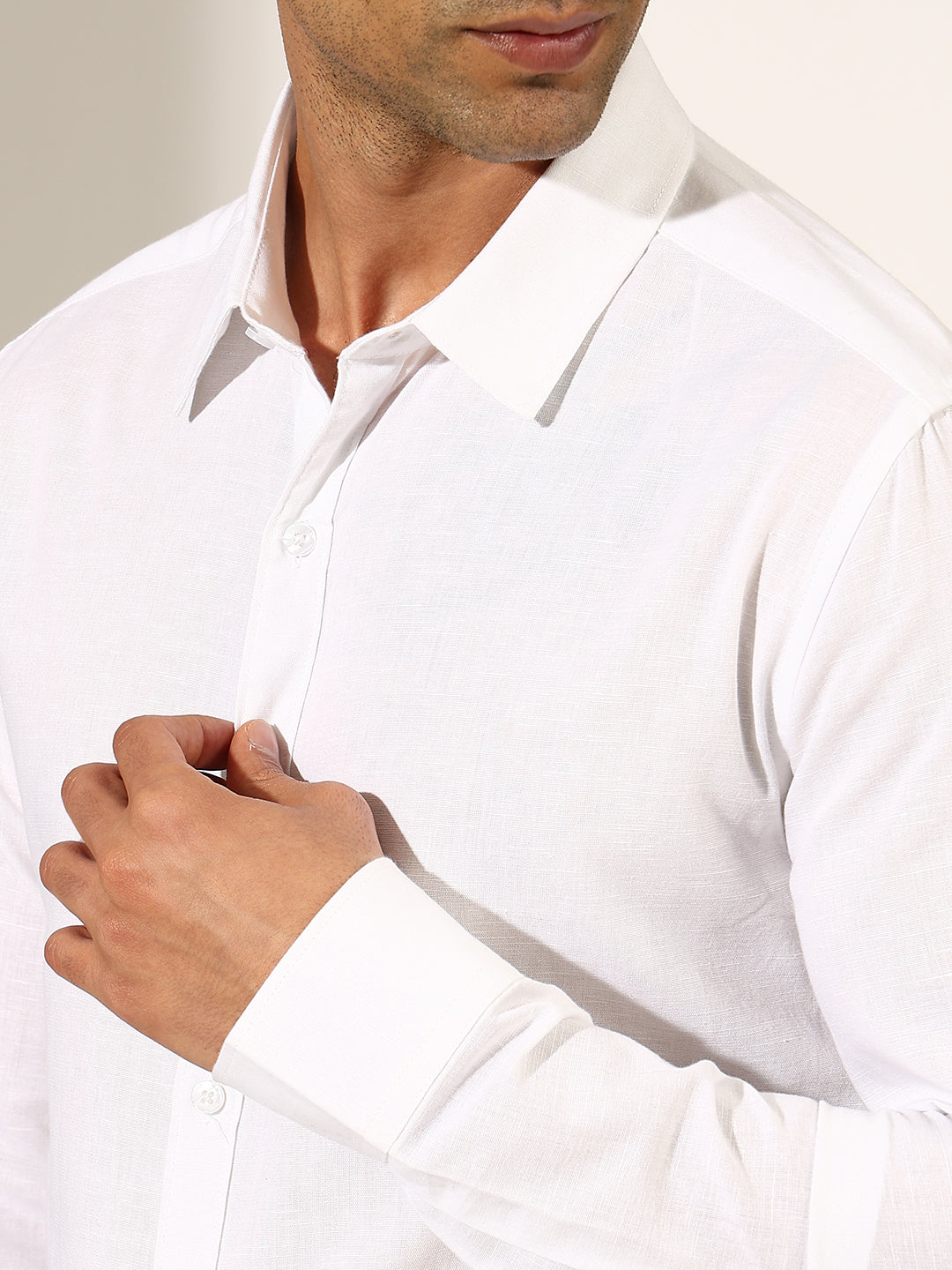 Men's White Regular Fit Formal Shirt