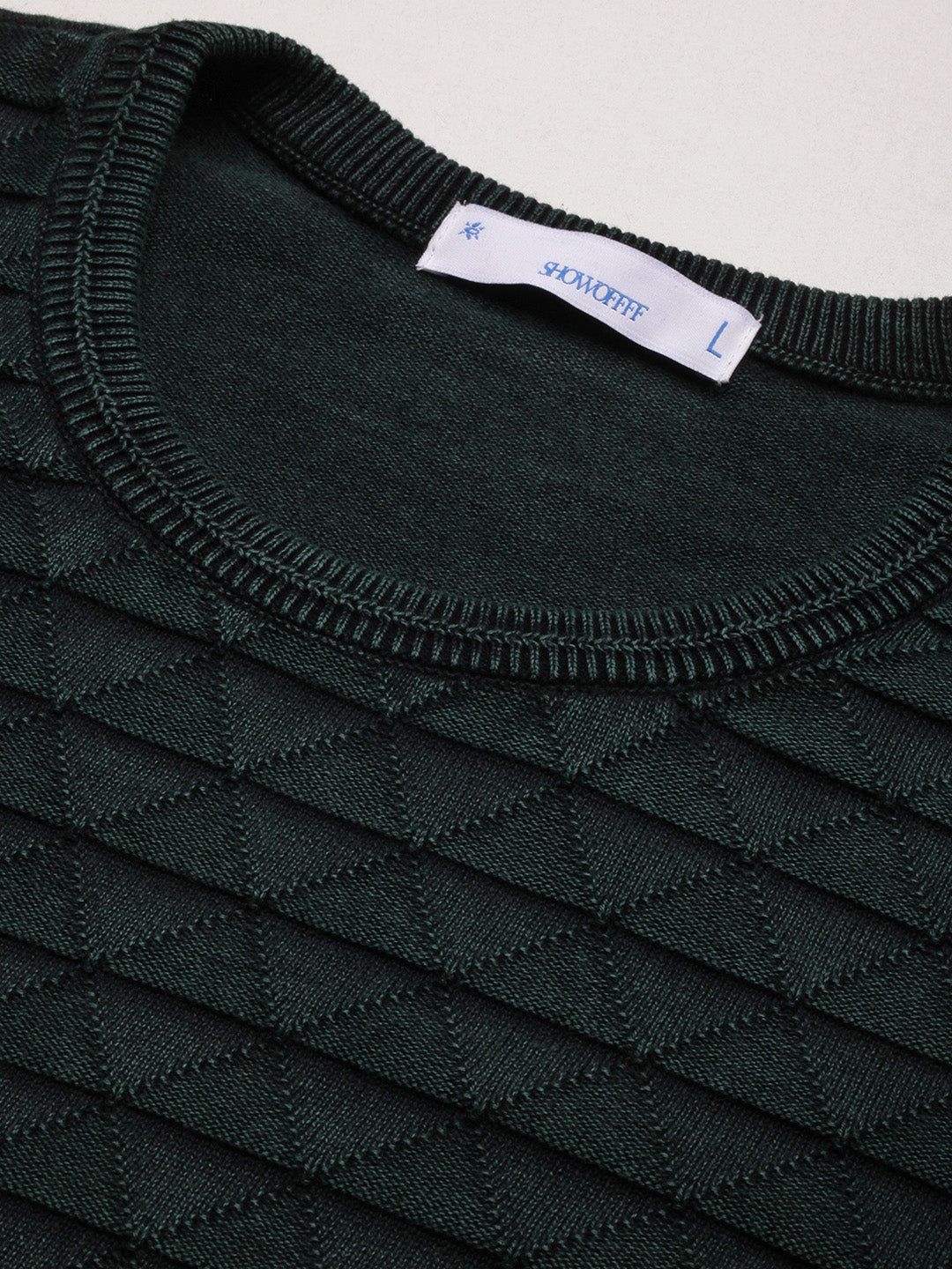 Men Green Solid Sweater