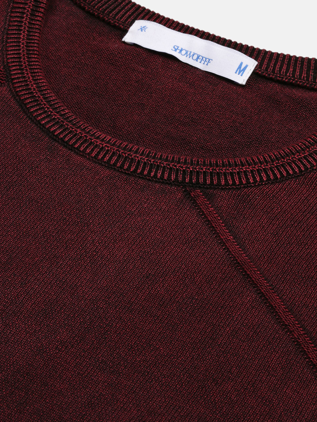 Men Maroon Solid Sweater