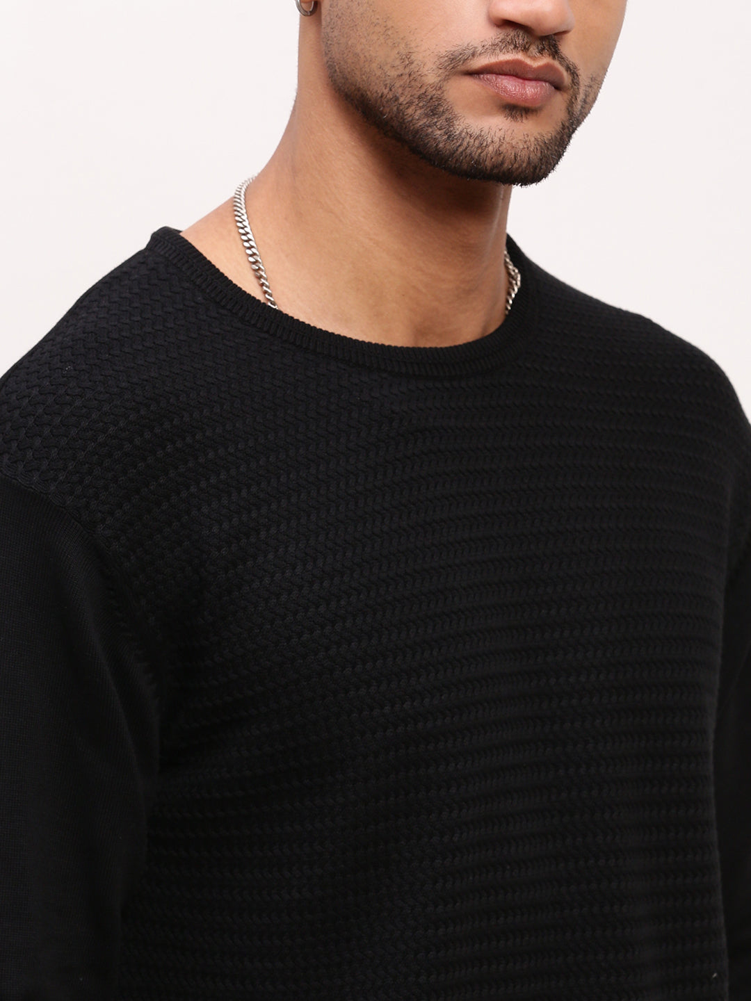 Men Black Ombre Sweater