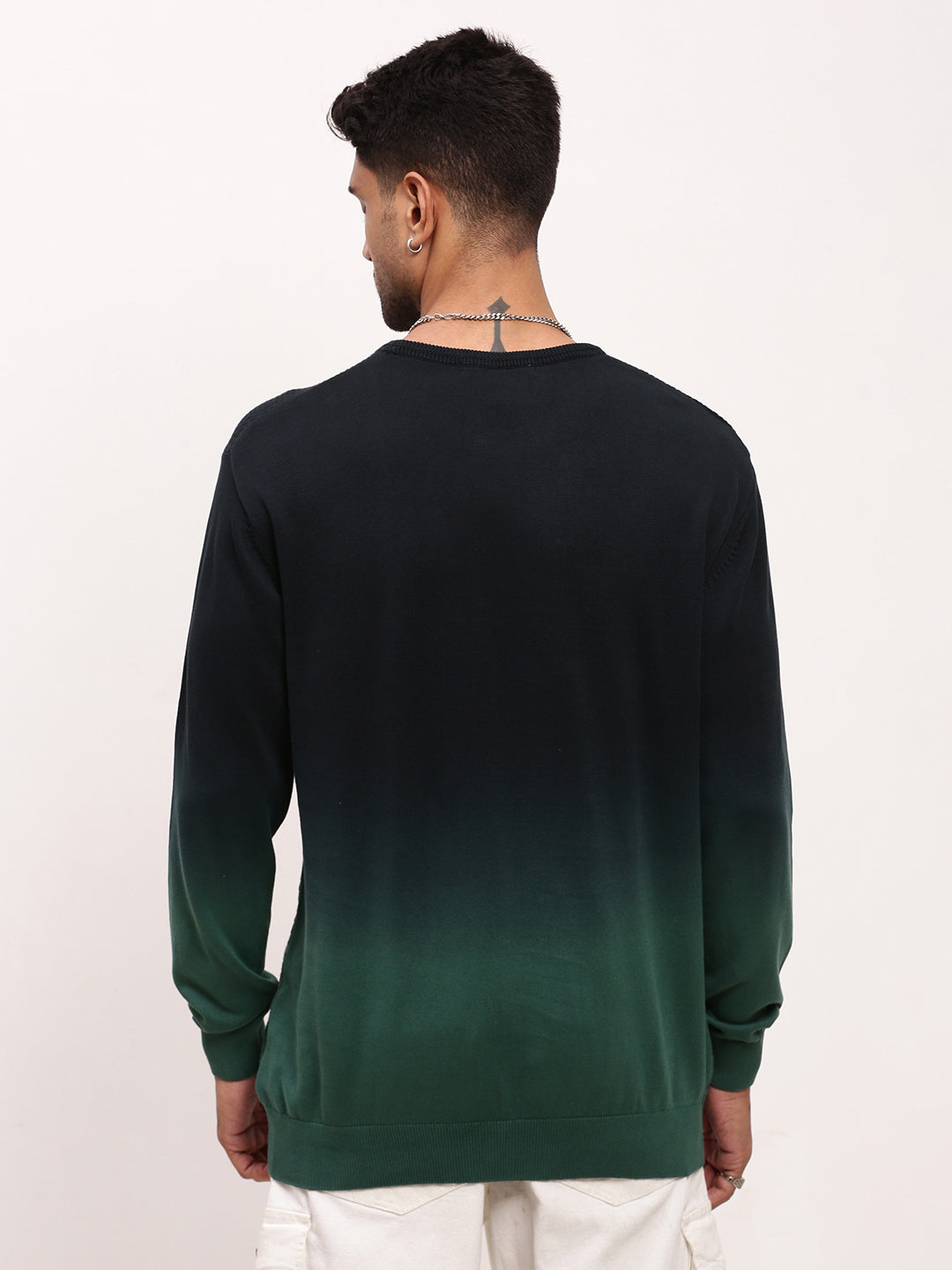 Men Green Ombre Sweater