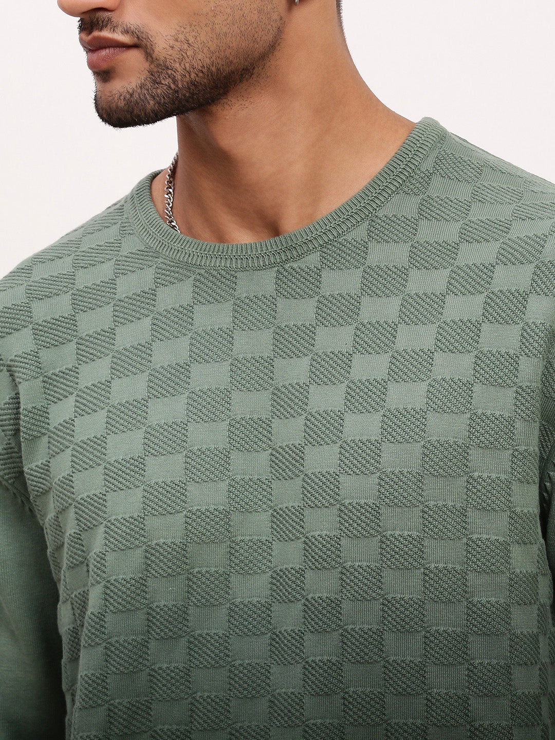 Men Green Ombre Sweater