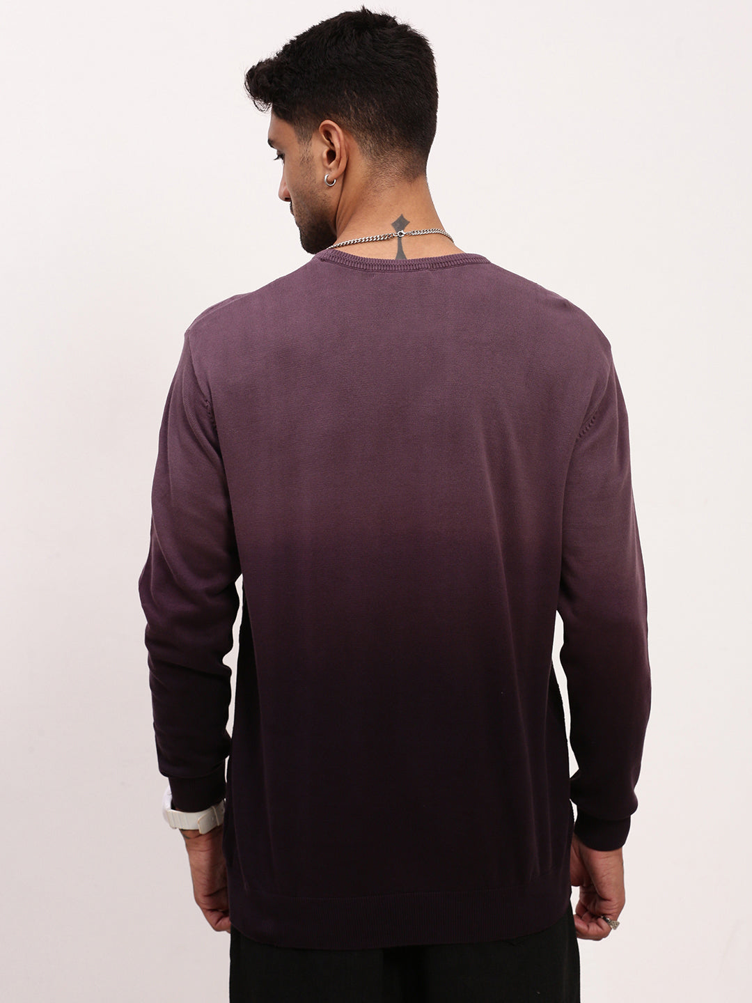 Men Purple Ombre Sweater