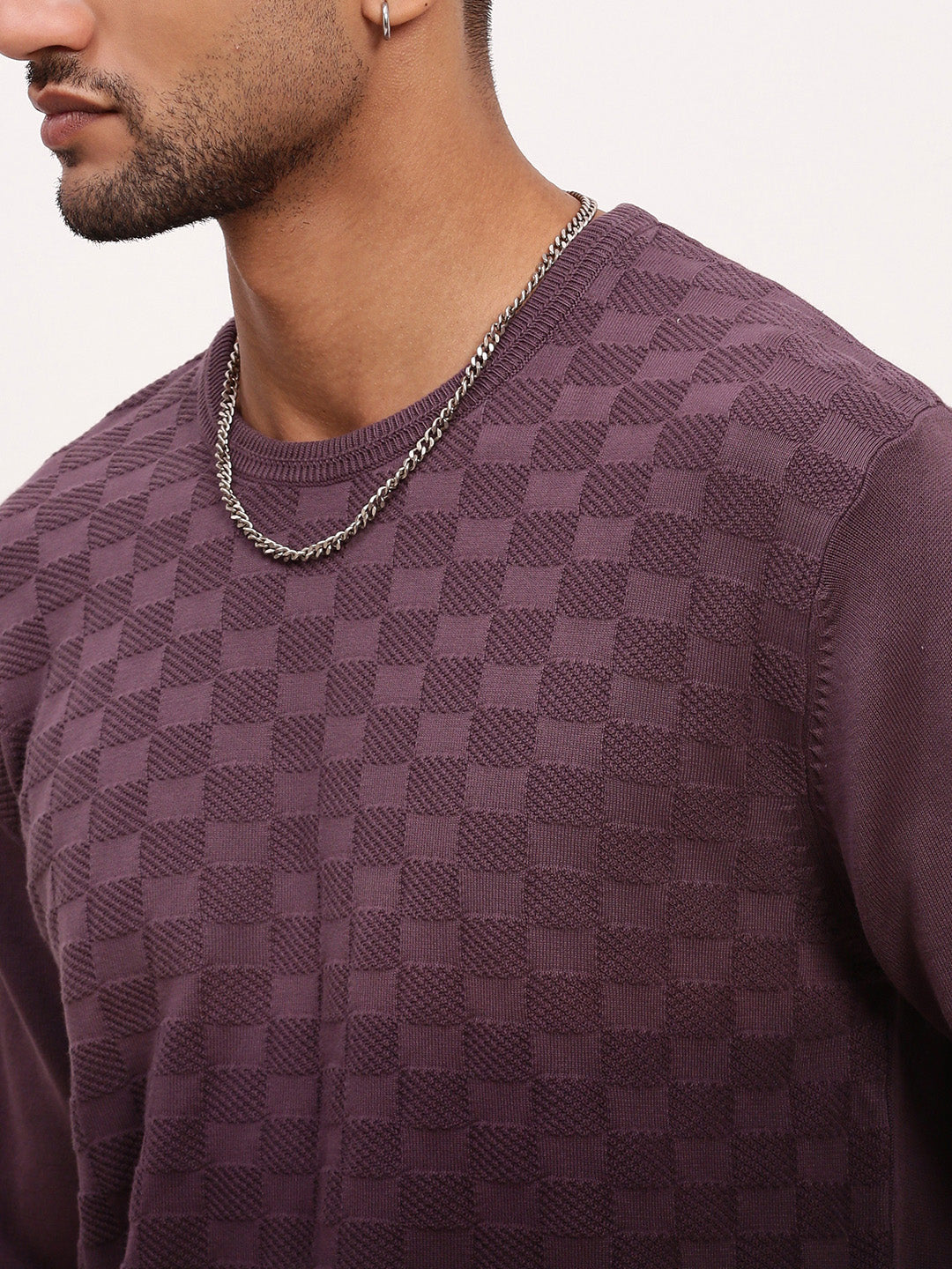 Men Purple Ombre Sweater