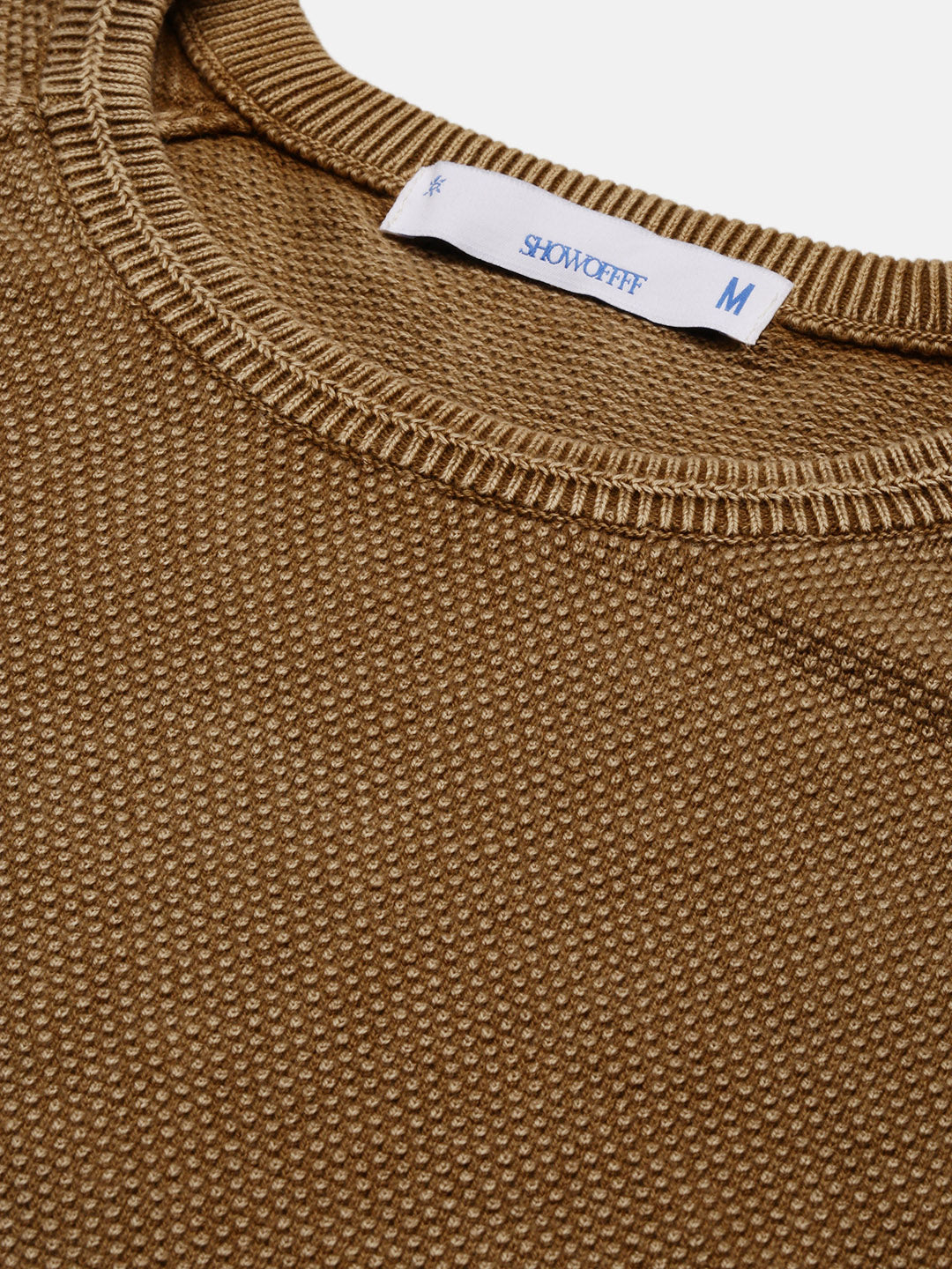 Men Brown Solid Sweater