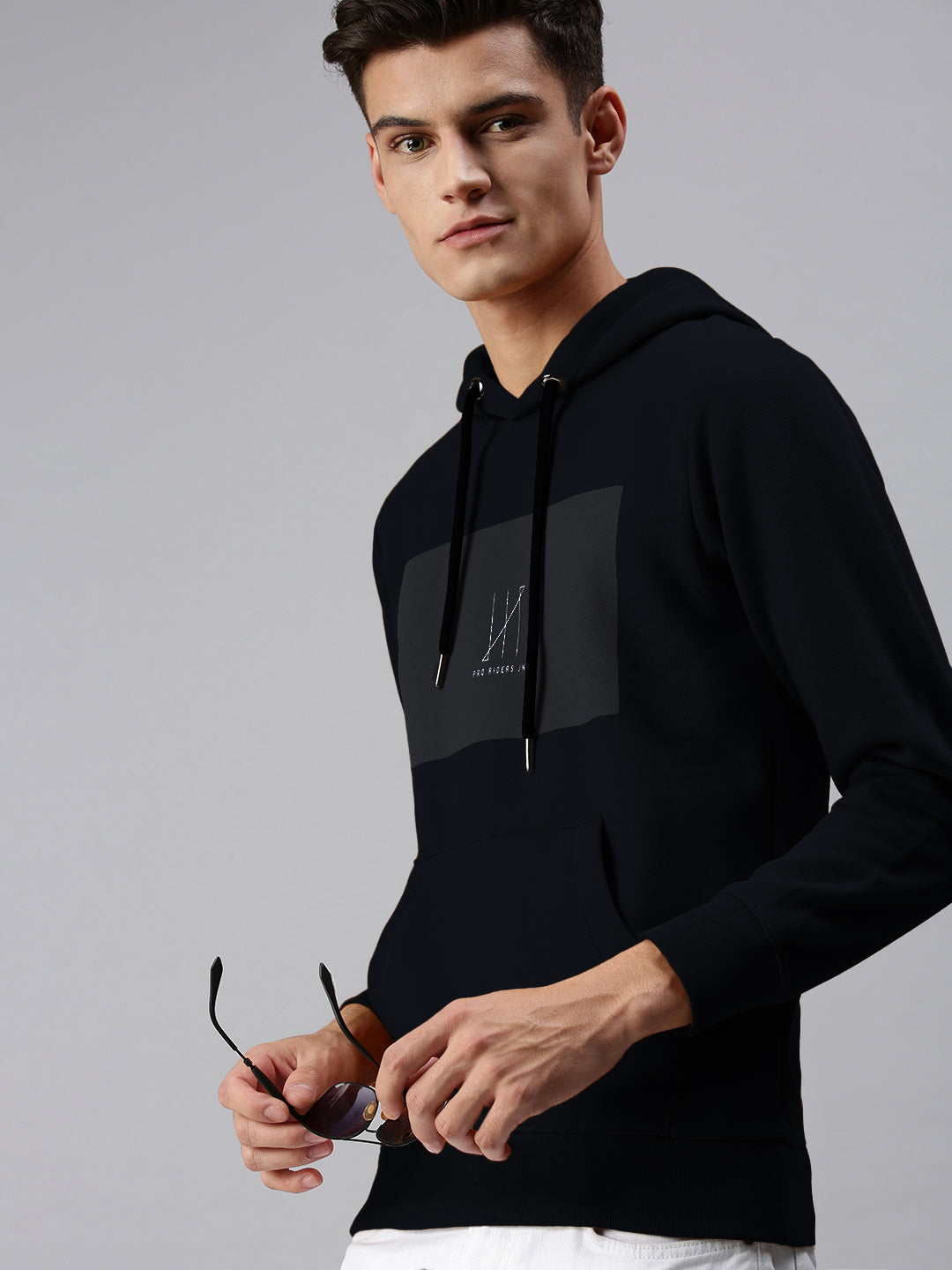 Men's Navy Blue Hoodie with Kangaroo Pocket