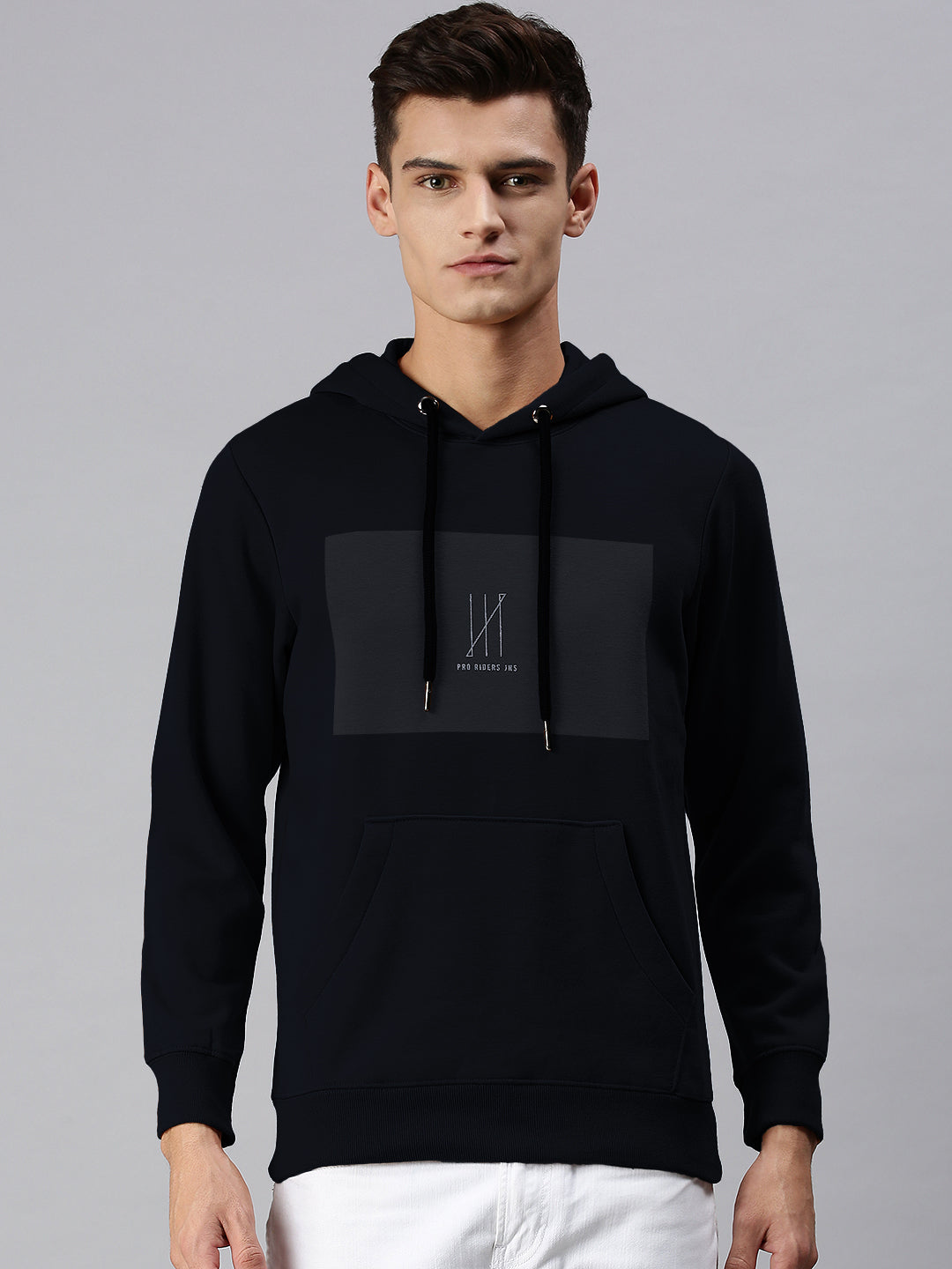 Men's Navy Blue Hoodie with Kangaroo Pocket