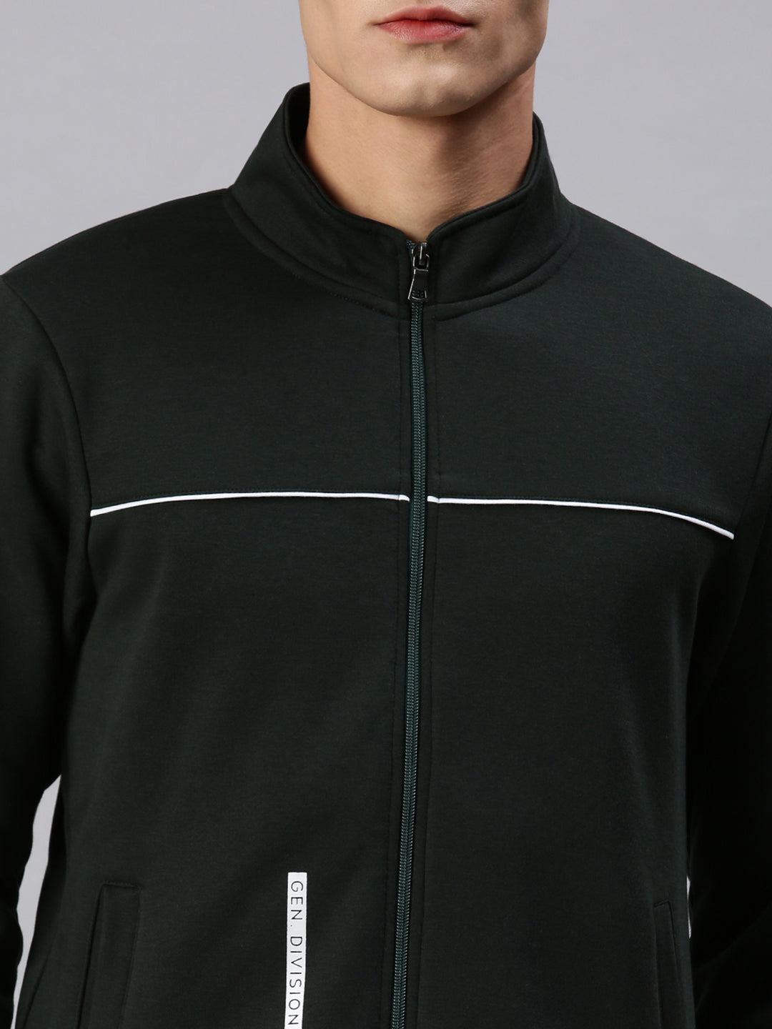 Men Solid Green Sweatshirt