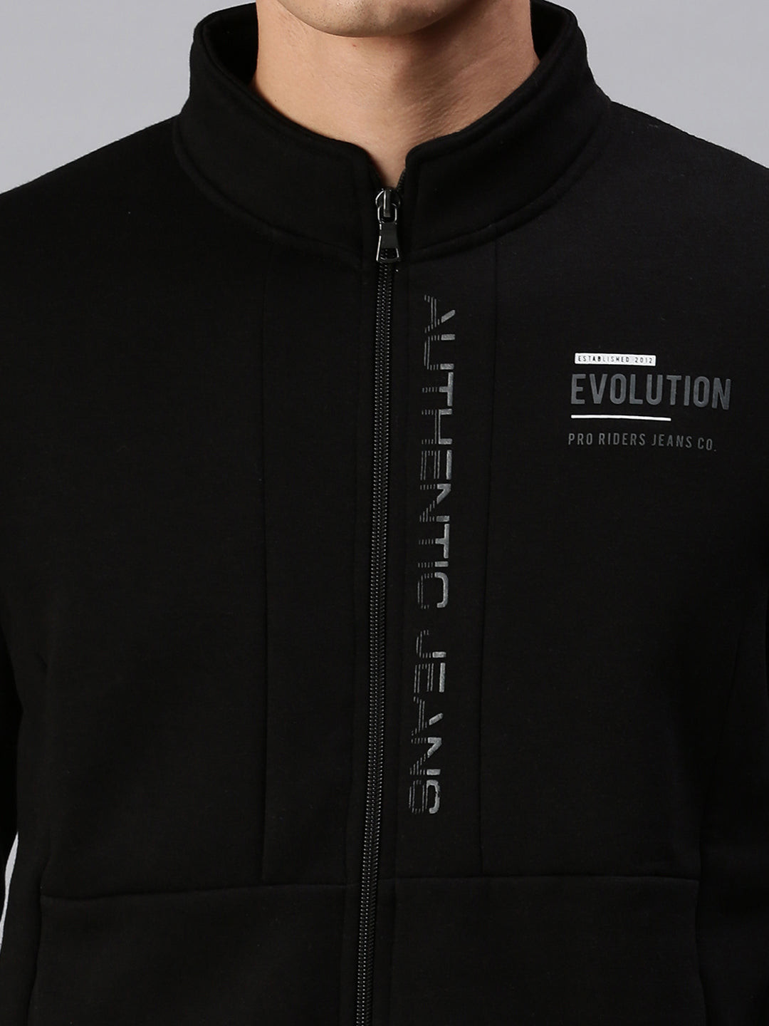 Men Solid Black Sweatshirt