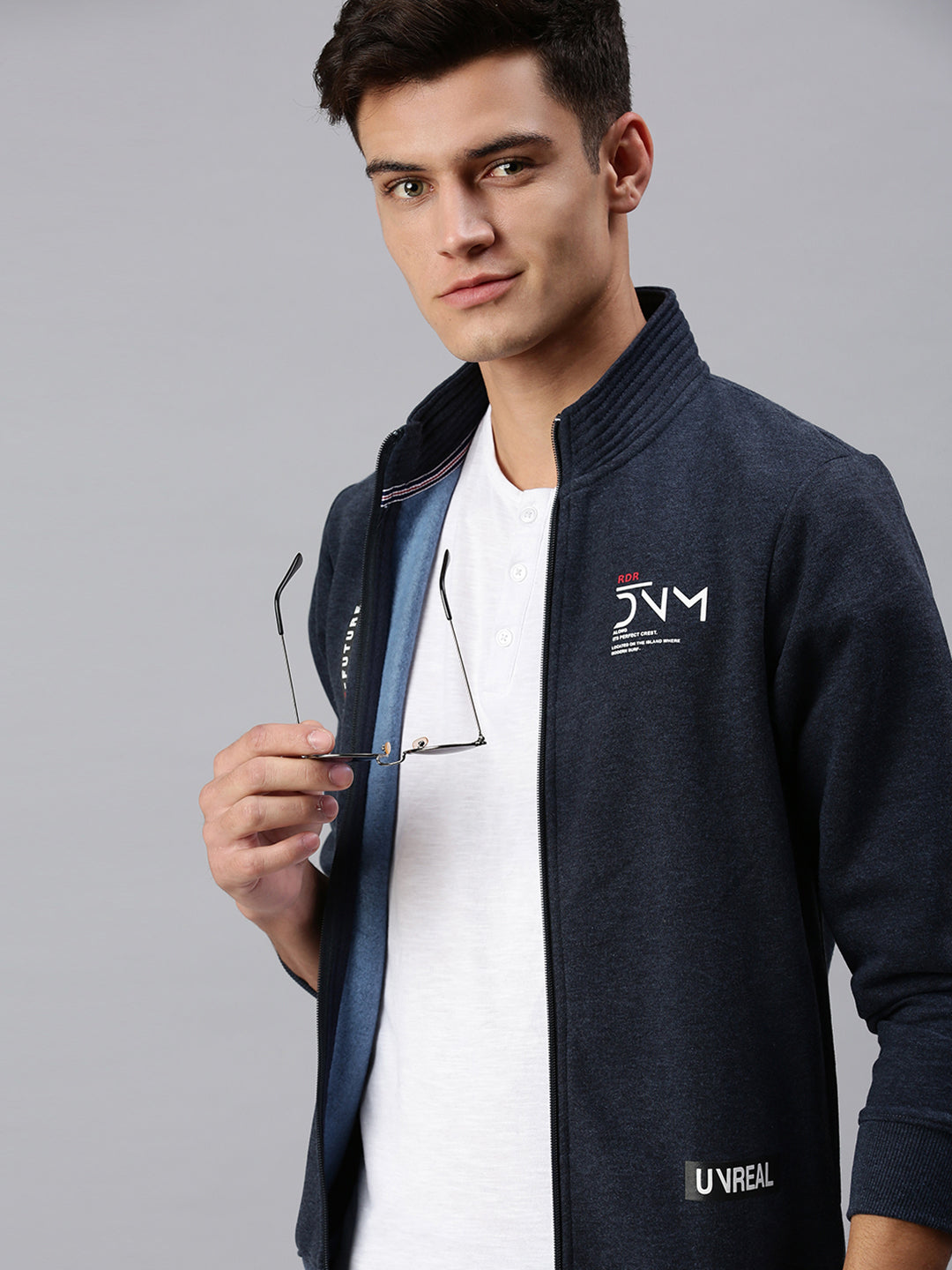 Men Solid Blue Sweatshirt