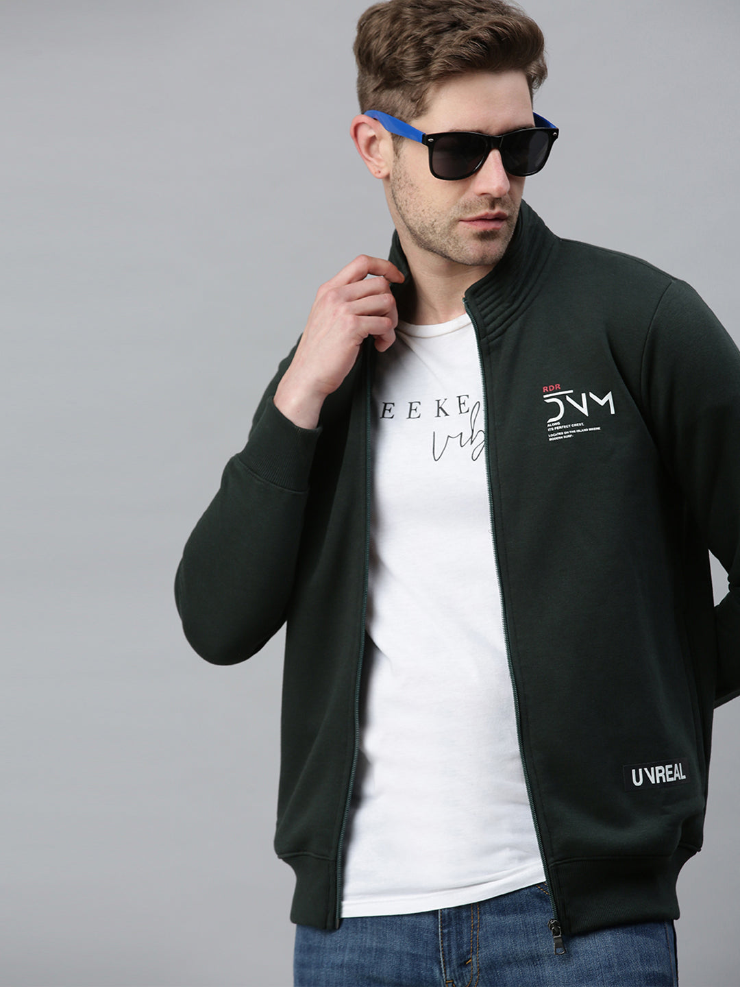 Men Solid Green Sweatshirt